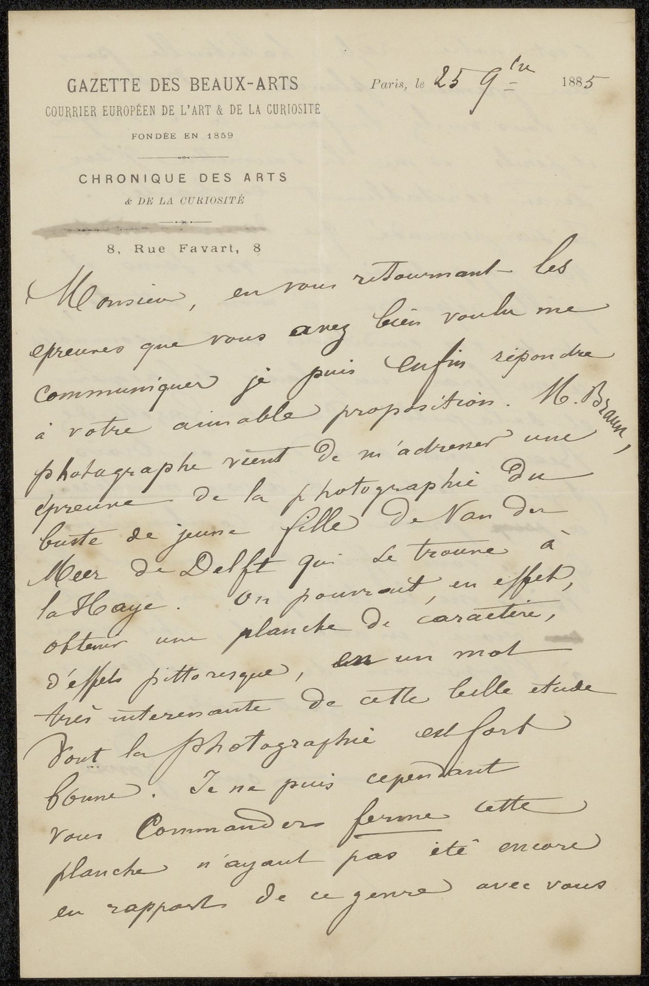 Brief aan Philip Zilcken by Louis Gonse
