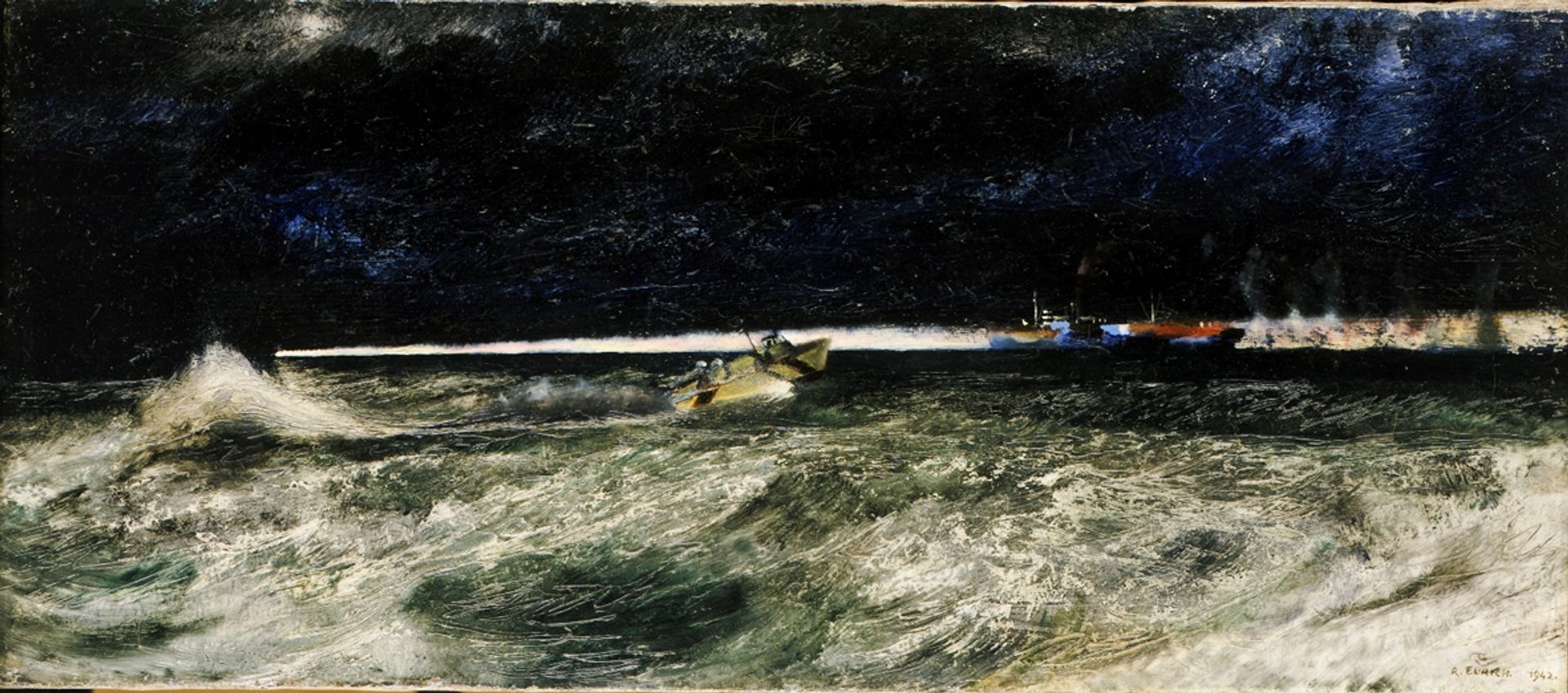Naval Light Forces Going into Action by Richard Eurich