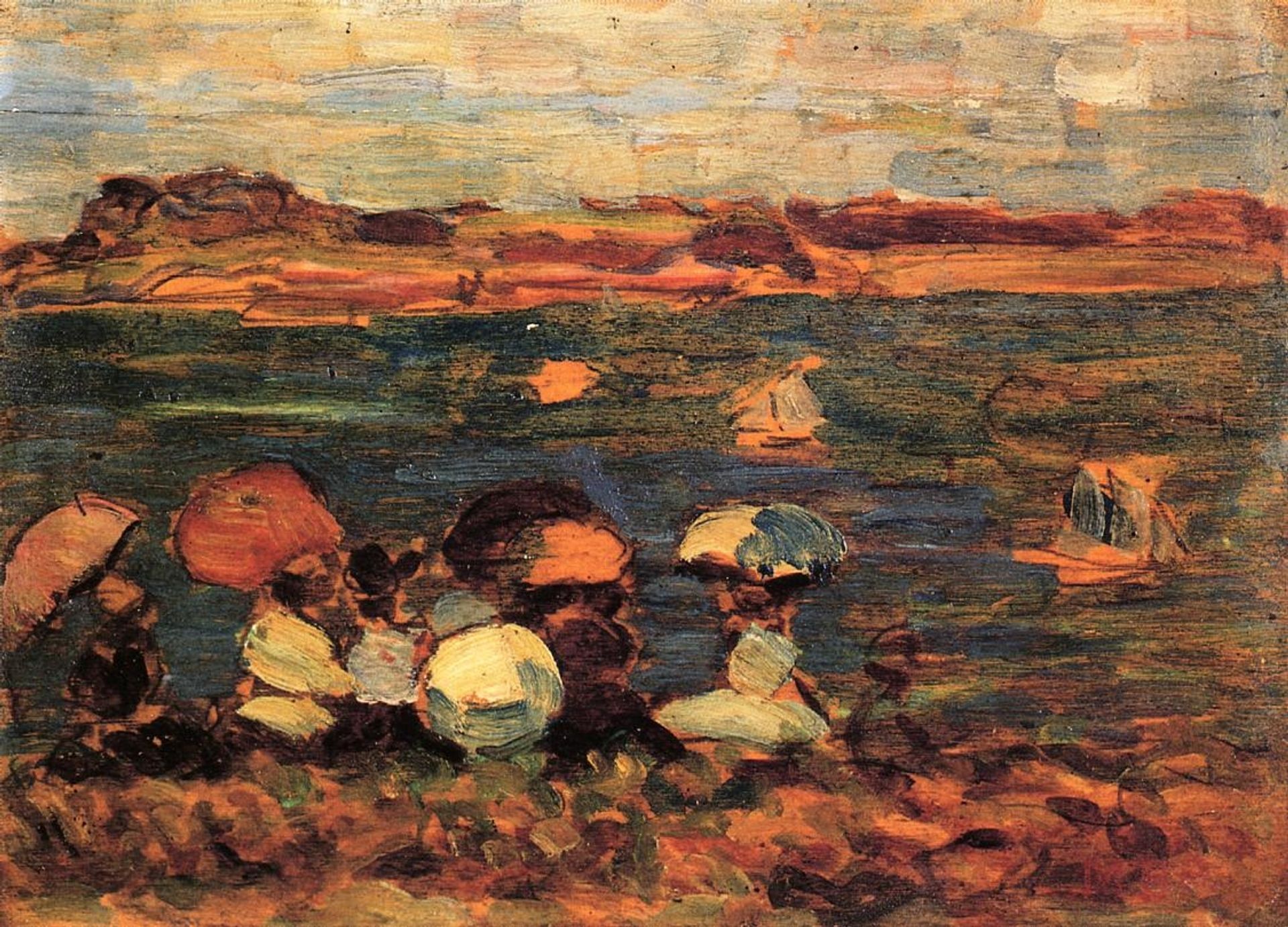 Beach Scene, St. Malo by Maurice Prendergast