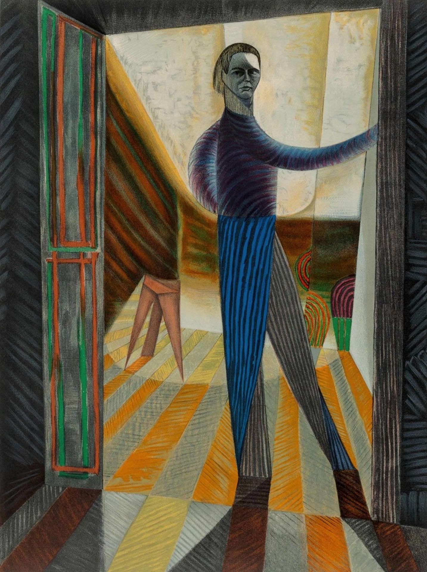Self Portrait in Studio by Victor Vasarely