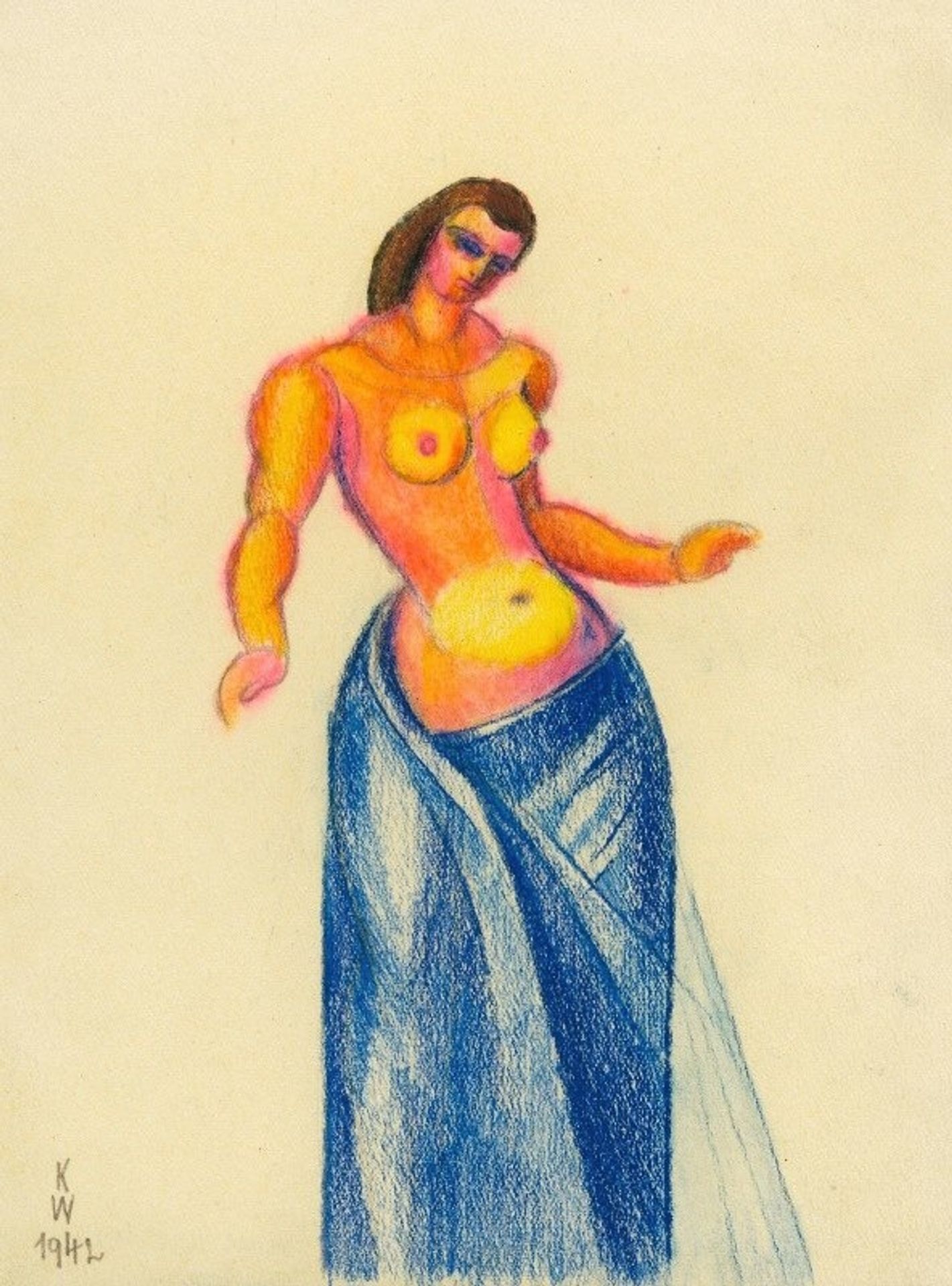 Weiblicher Halbakt II by Karl Wiener