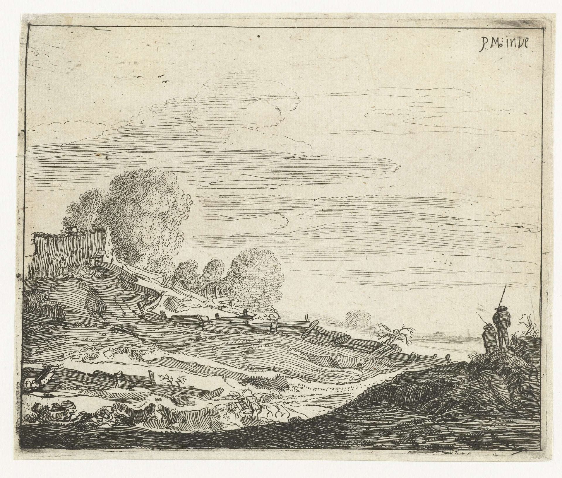 Landschap met huis by Cornelis van Kittensteyn