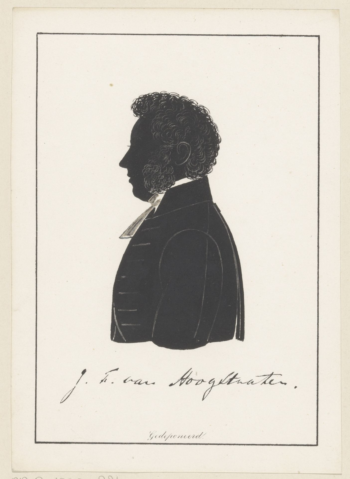 Silhouetportret van Jacob François van Hoogstraten by Pieter (IV) Barbiers
