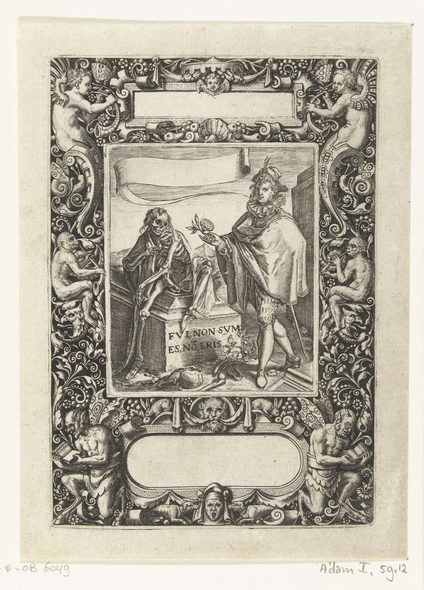 Omlijsting met cartouches by Theodor de Bry