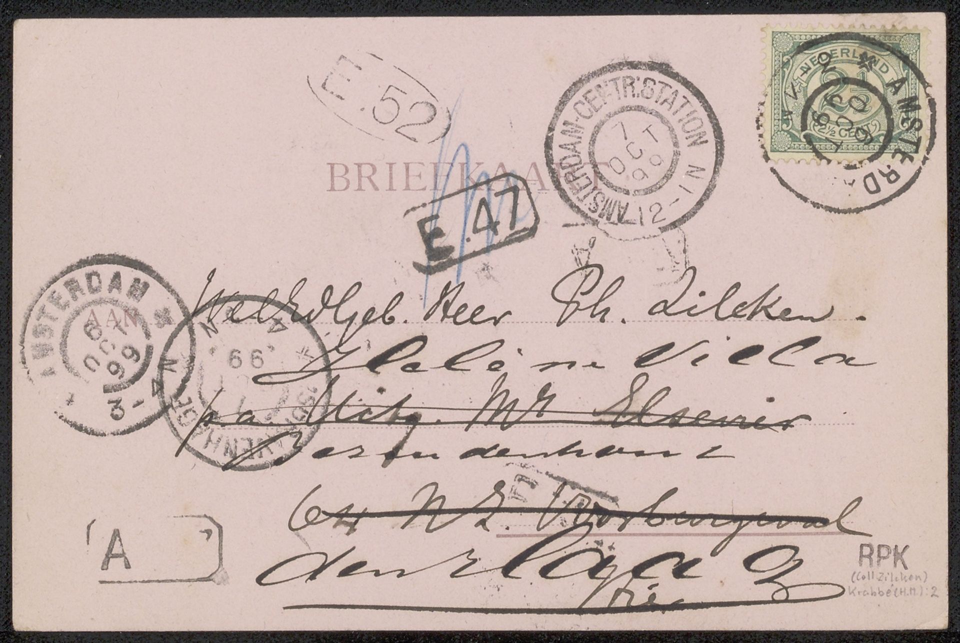Briefkaart aan Philip Zilcken by Heinrich M. Krabbé