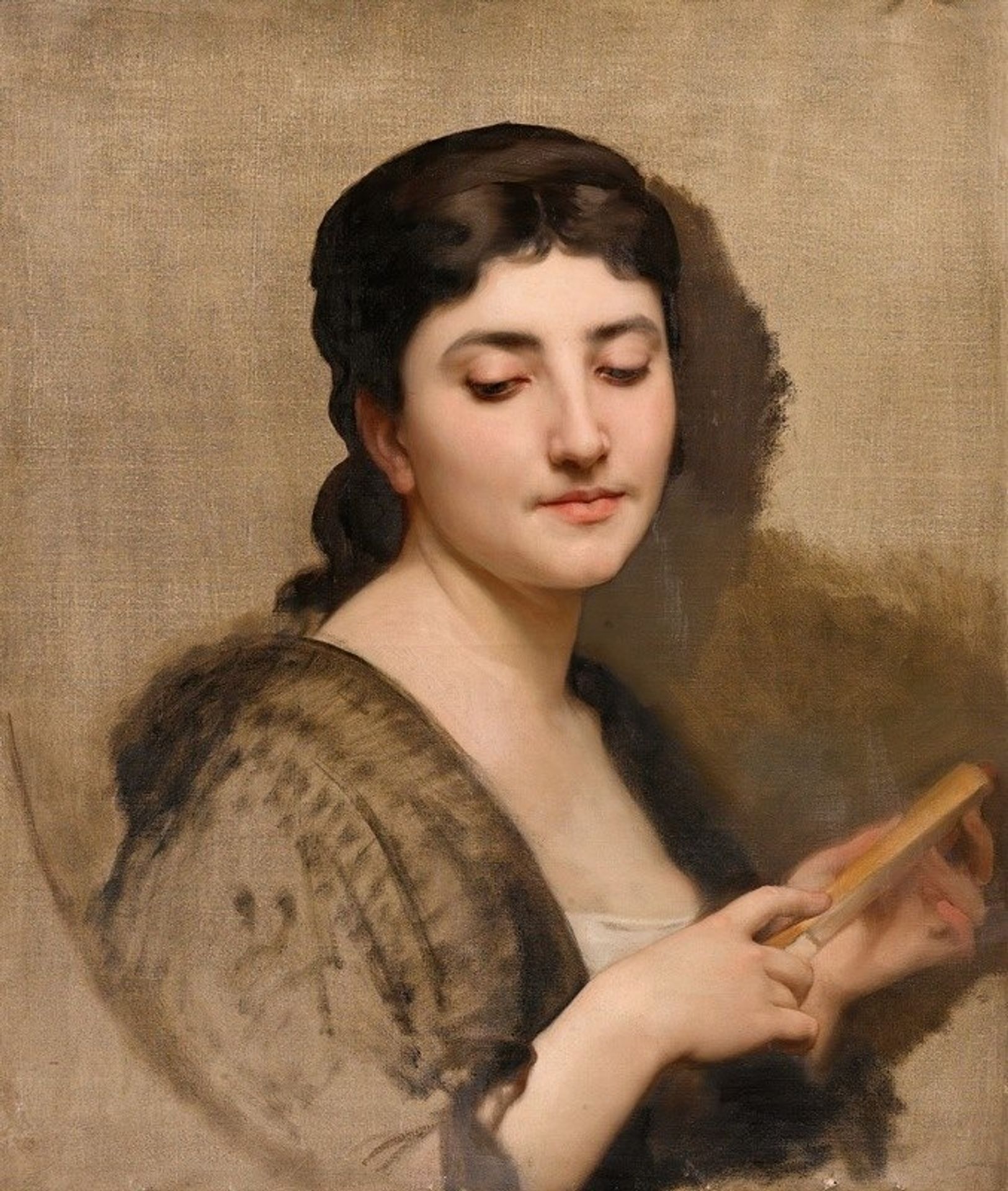 A Young Woman with a Fan by William Bouguereau