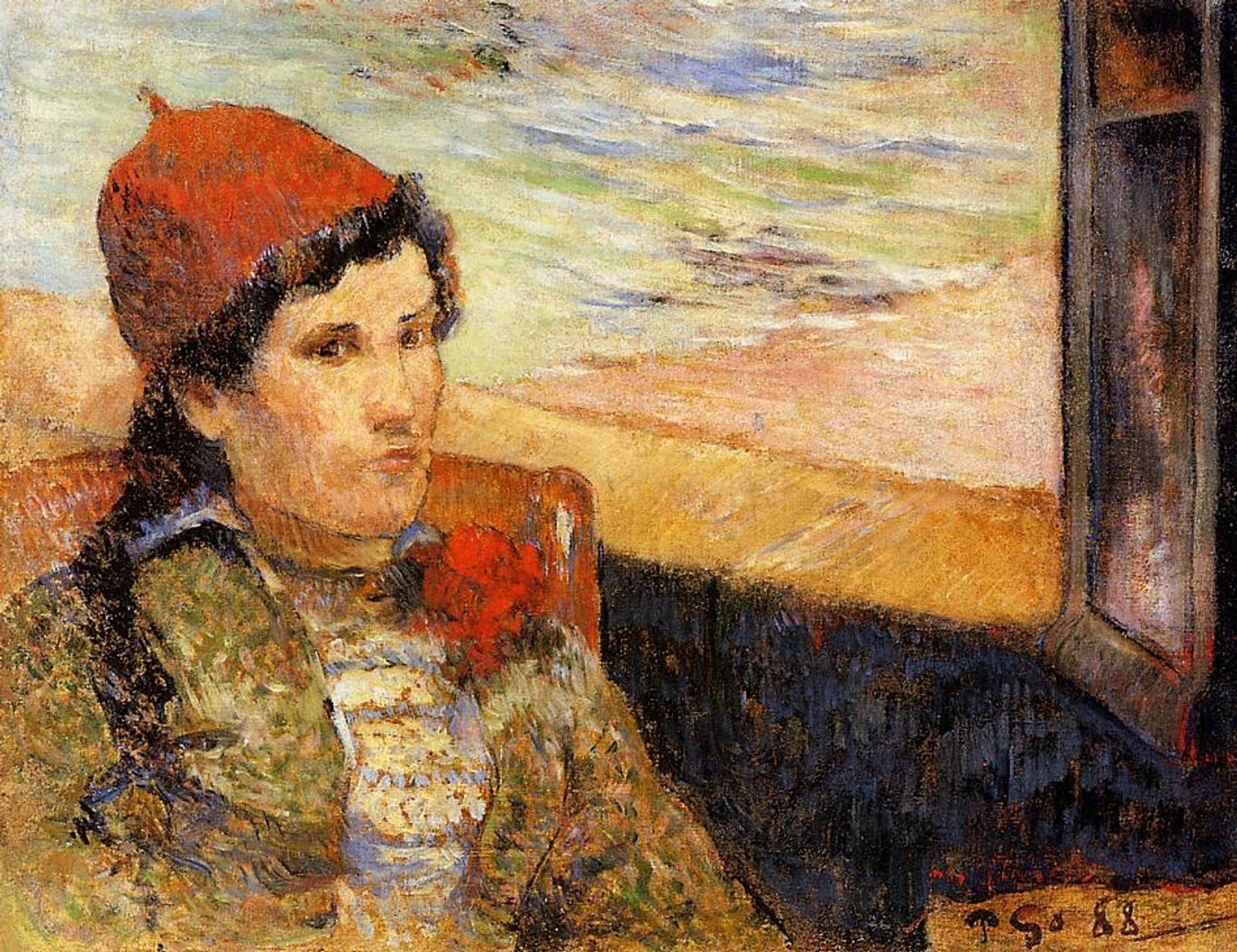 Young woman at the window by Paul Gauguin