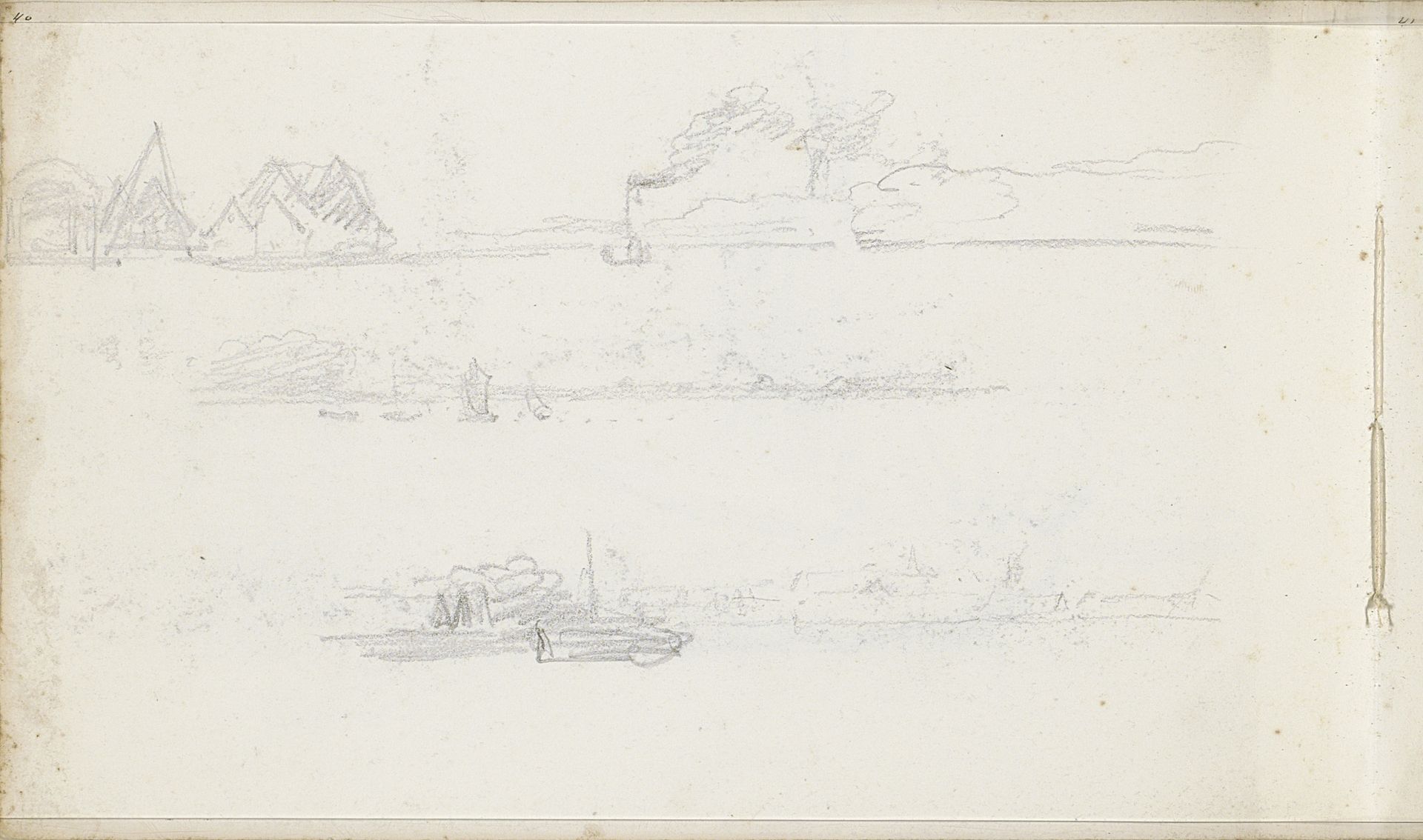 Landschappen met water en boten by Petrus Johannes Schotel