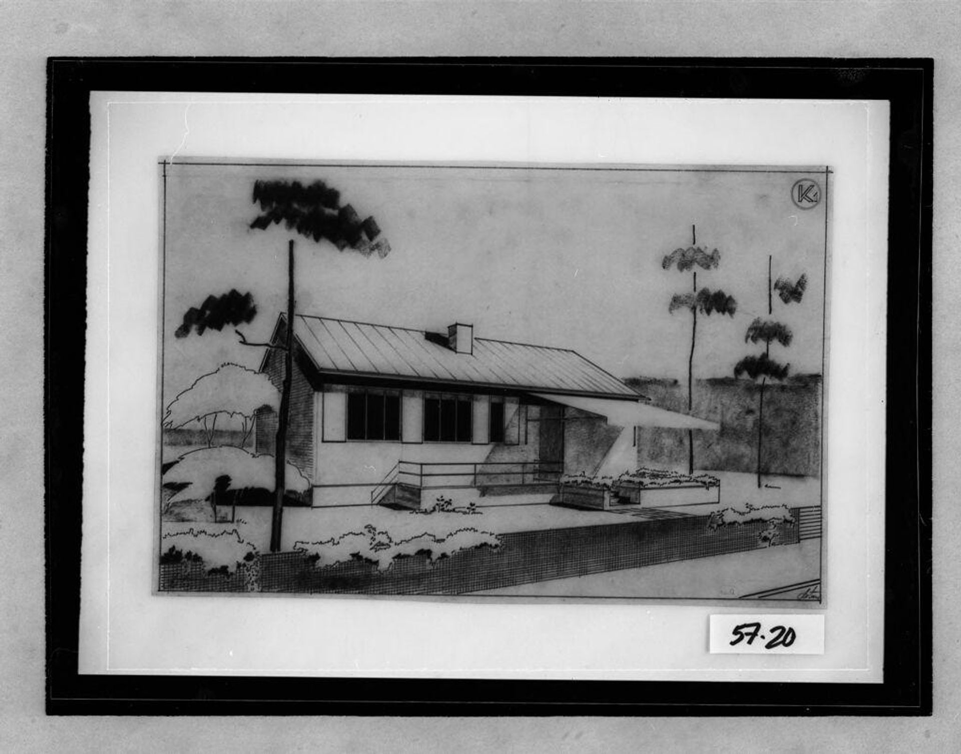 Prefabricated Copper Houses, 1931-1932: Building type K1: perspective by Hanns Dustmann
