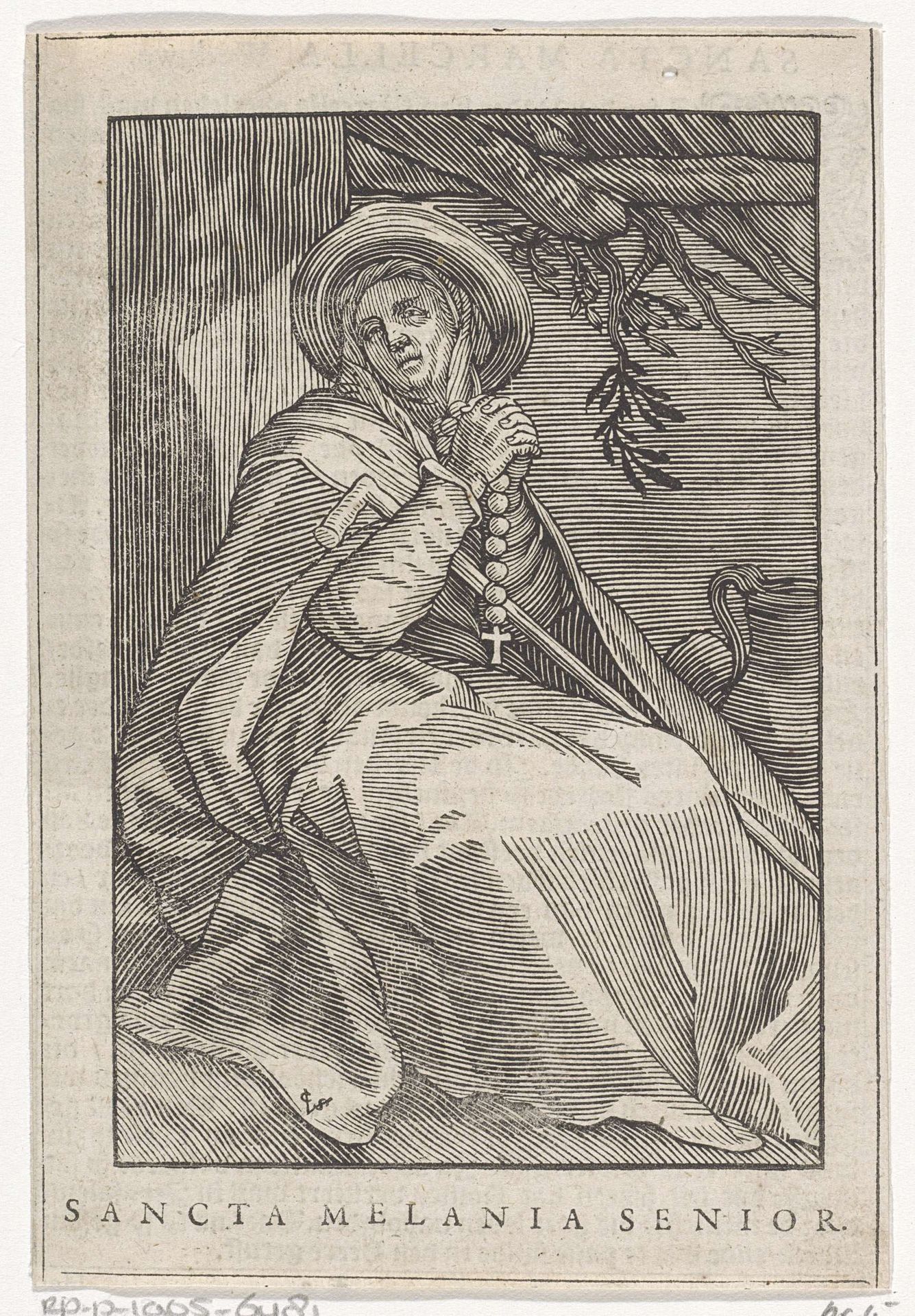Heilige Melania de Oudere als kluizenares by Christoffel van (II) Sichem