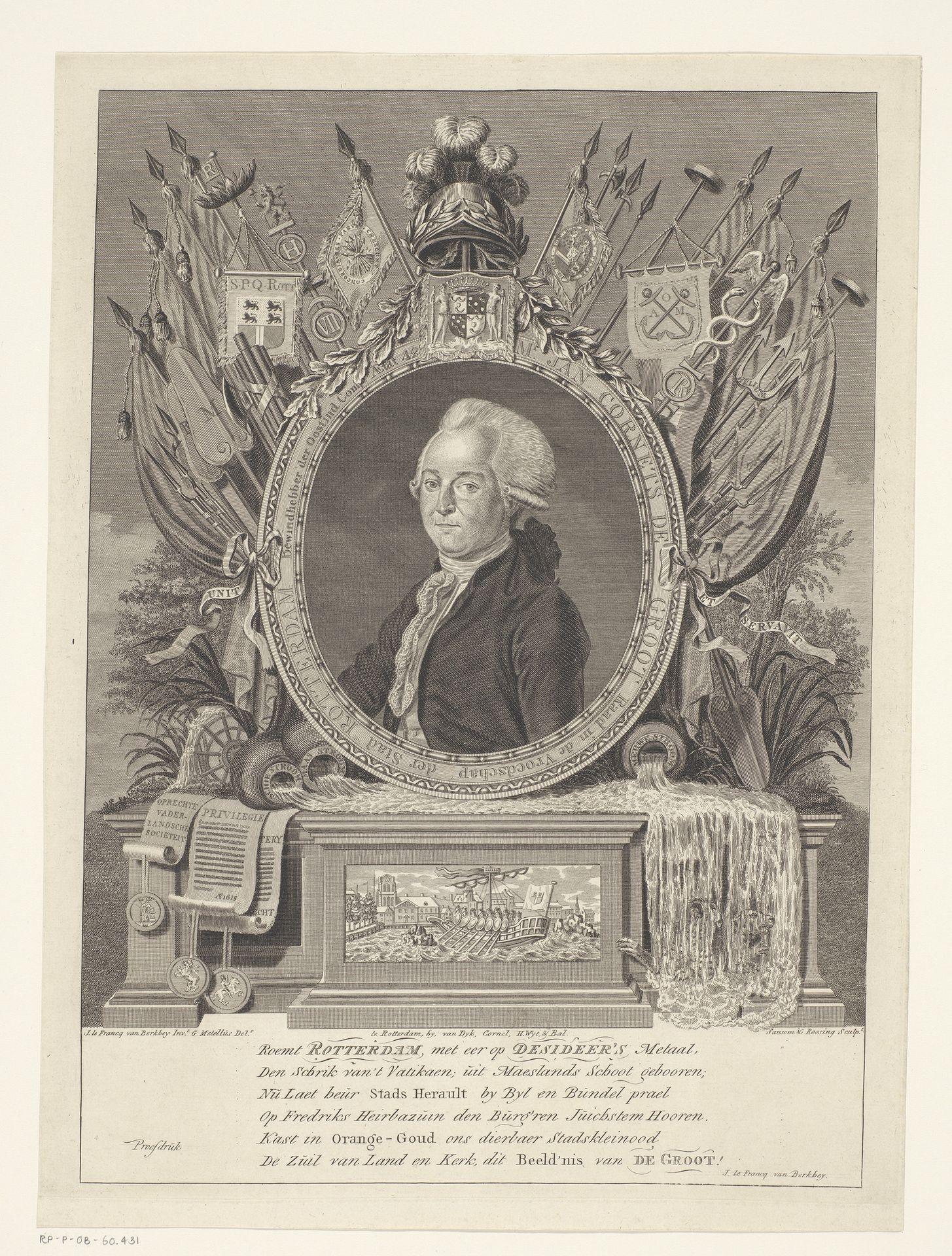 Portret van Jan Cornets de Groot by Franciscus Sansom