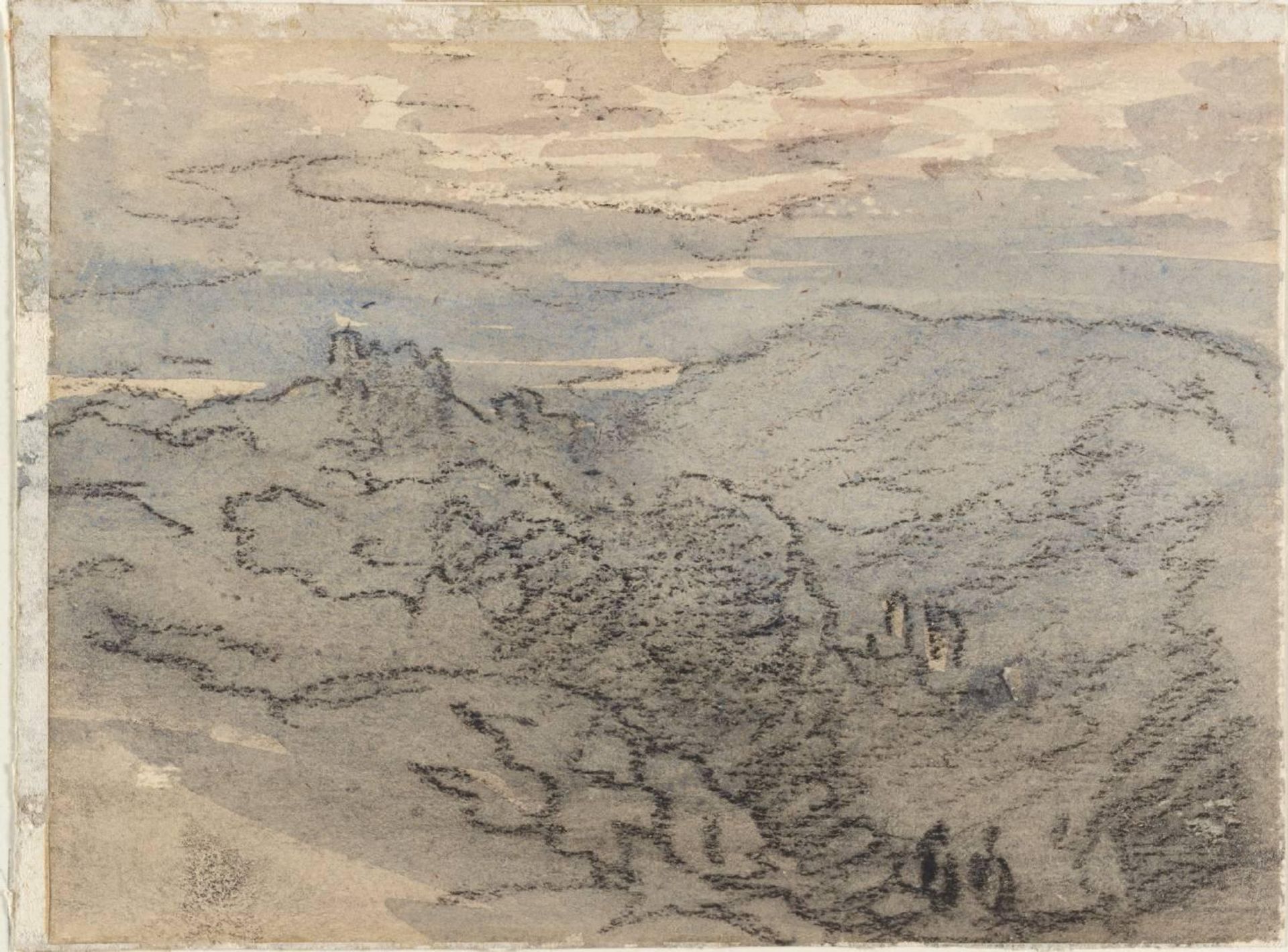 A Castle on a Hill by David Cox