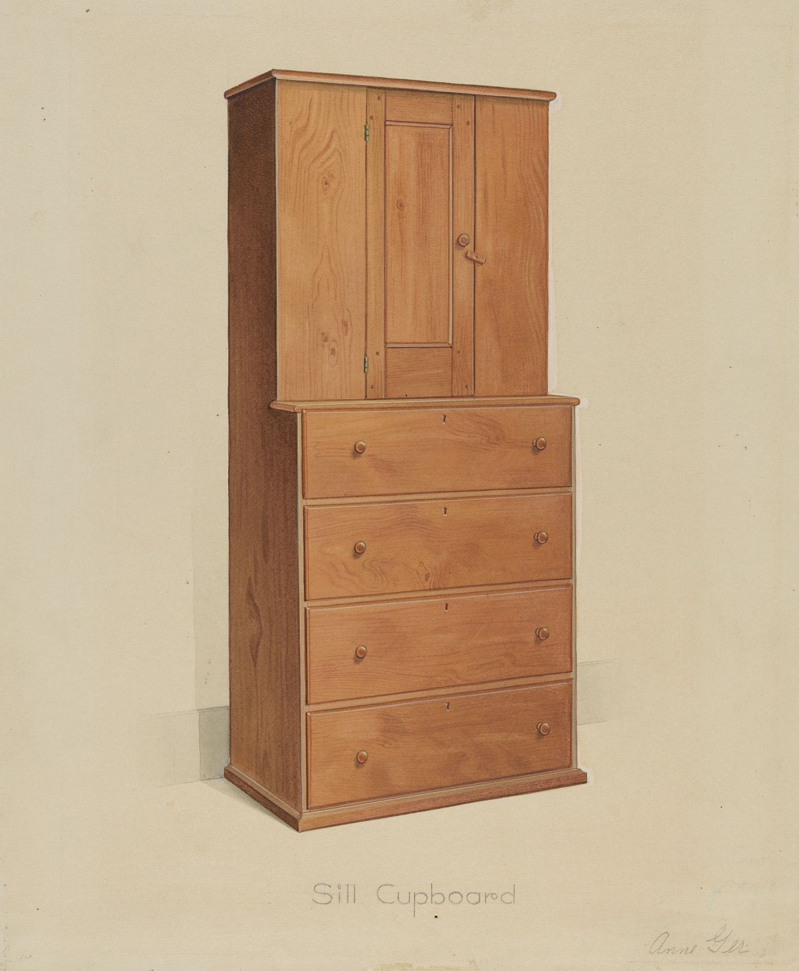 Shaker Sill Cupboard by Anne Ger