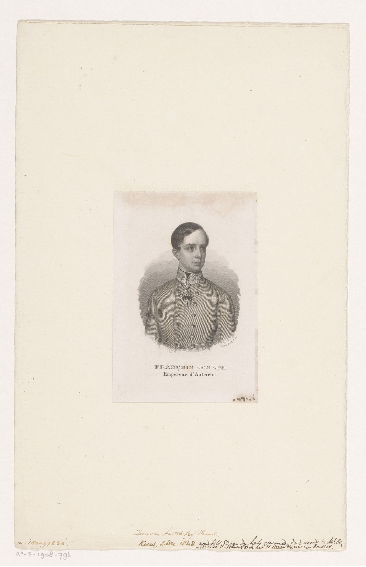 Portret van Frans Jozef I van Oostenrijk by Carl Mayer
