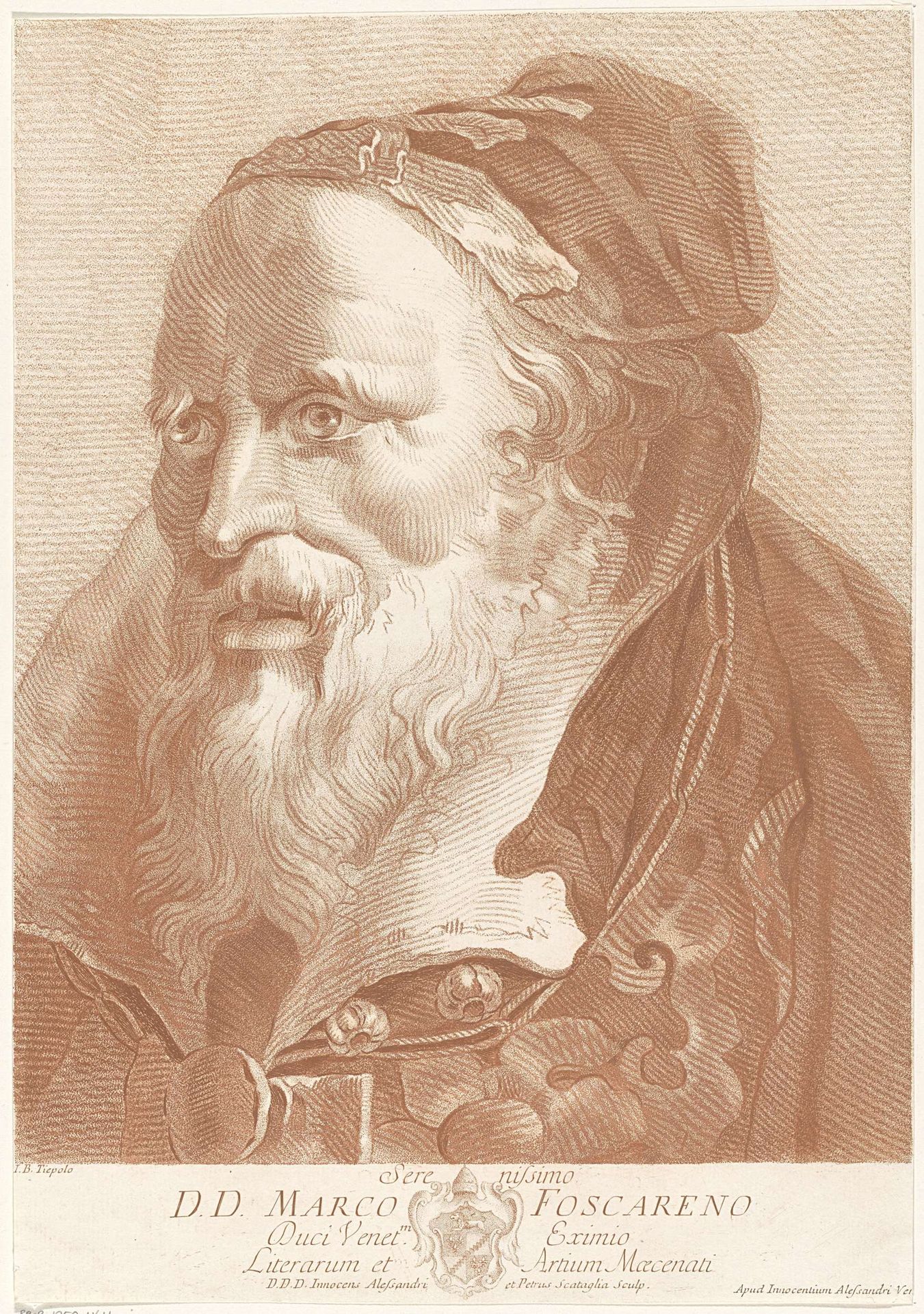 Portret van doge Marco Foscarini by Innocente Alessandri