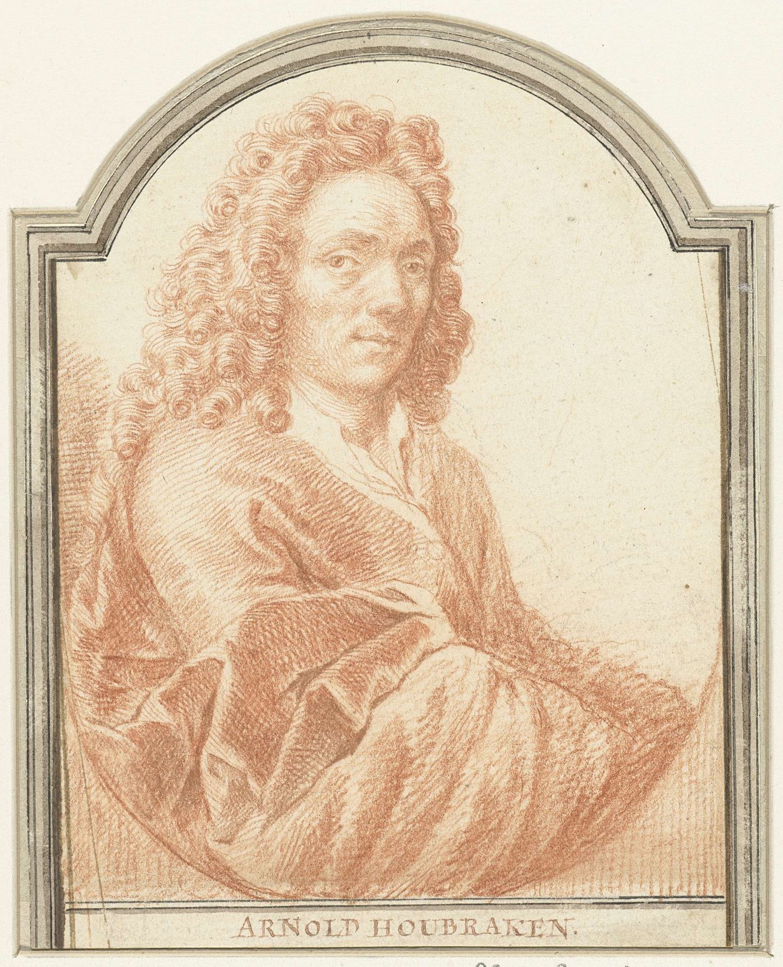 Portret van Arnold Houbraken by Jacob Houbraken