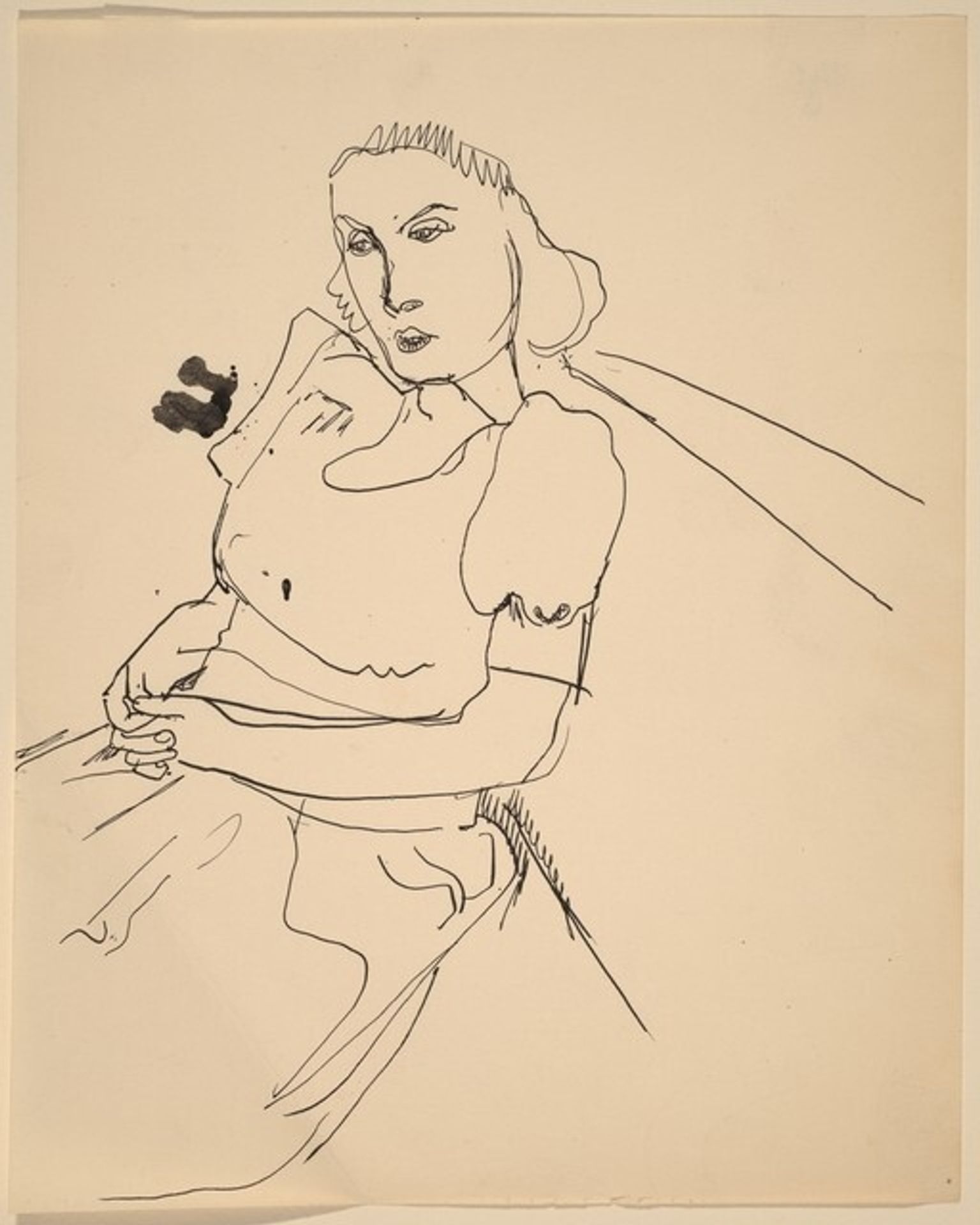 Seated Woman Turned to the Left, Hands Folded on Lap by Mark Rothko