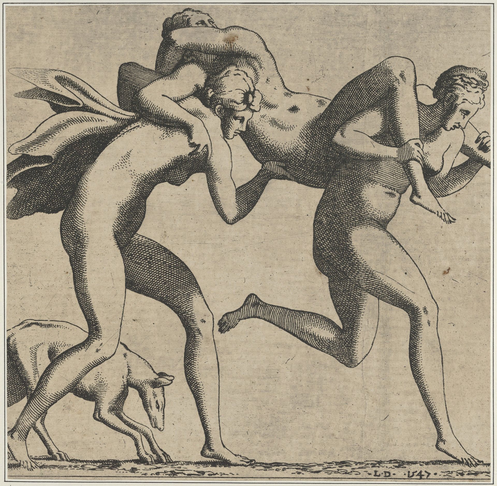 Woman Being Carried to a Libidinous Satyr by Léon Davent