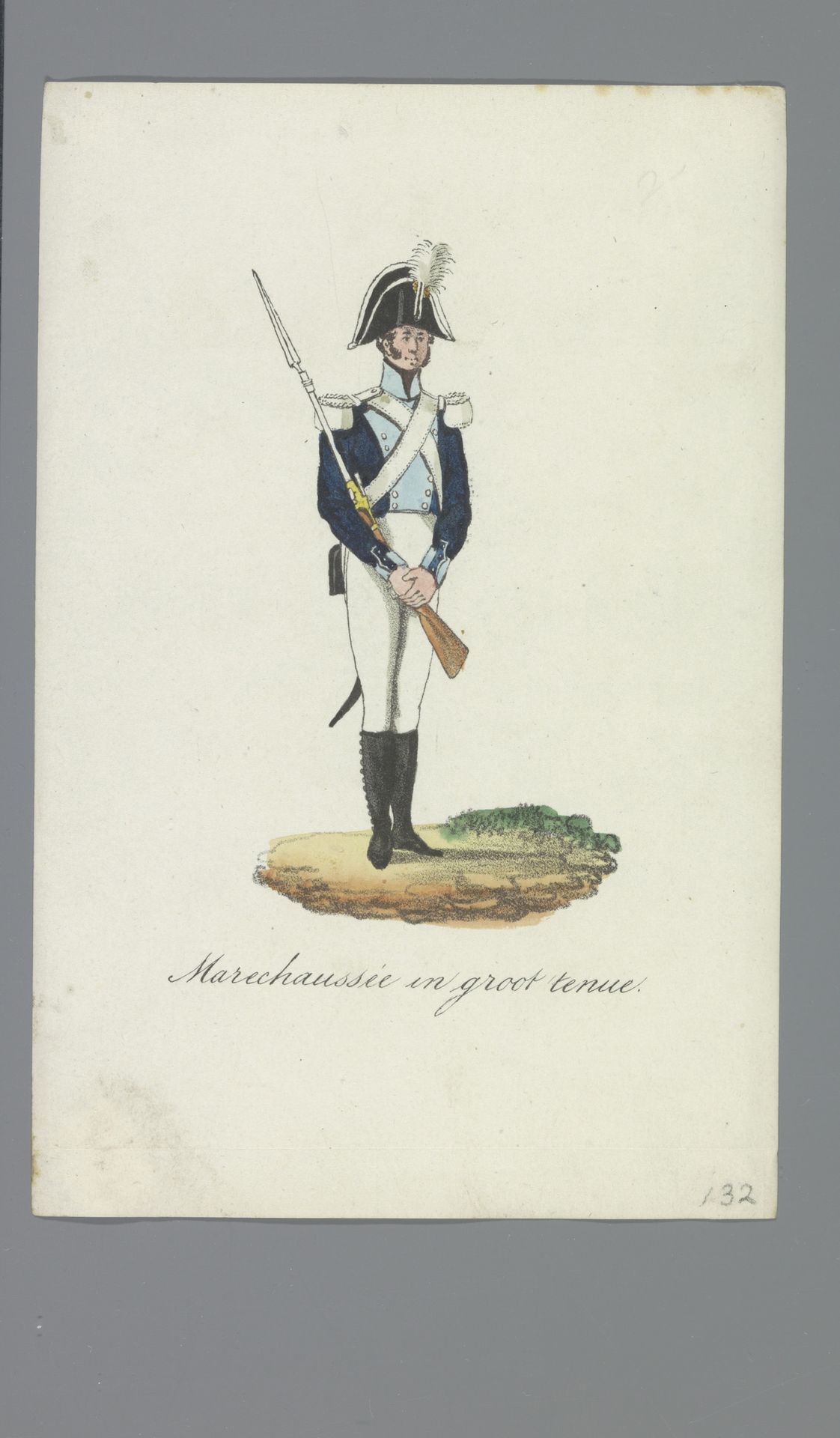 Marechaussée in groot tenue by Albertus Verhoesen