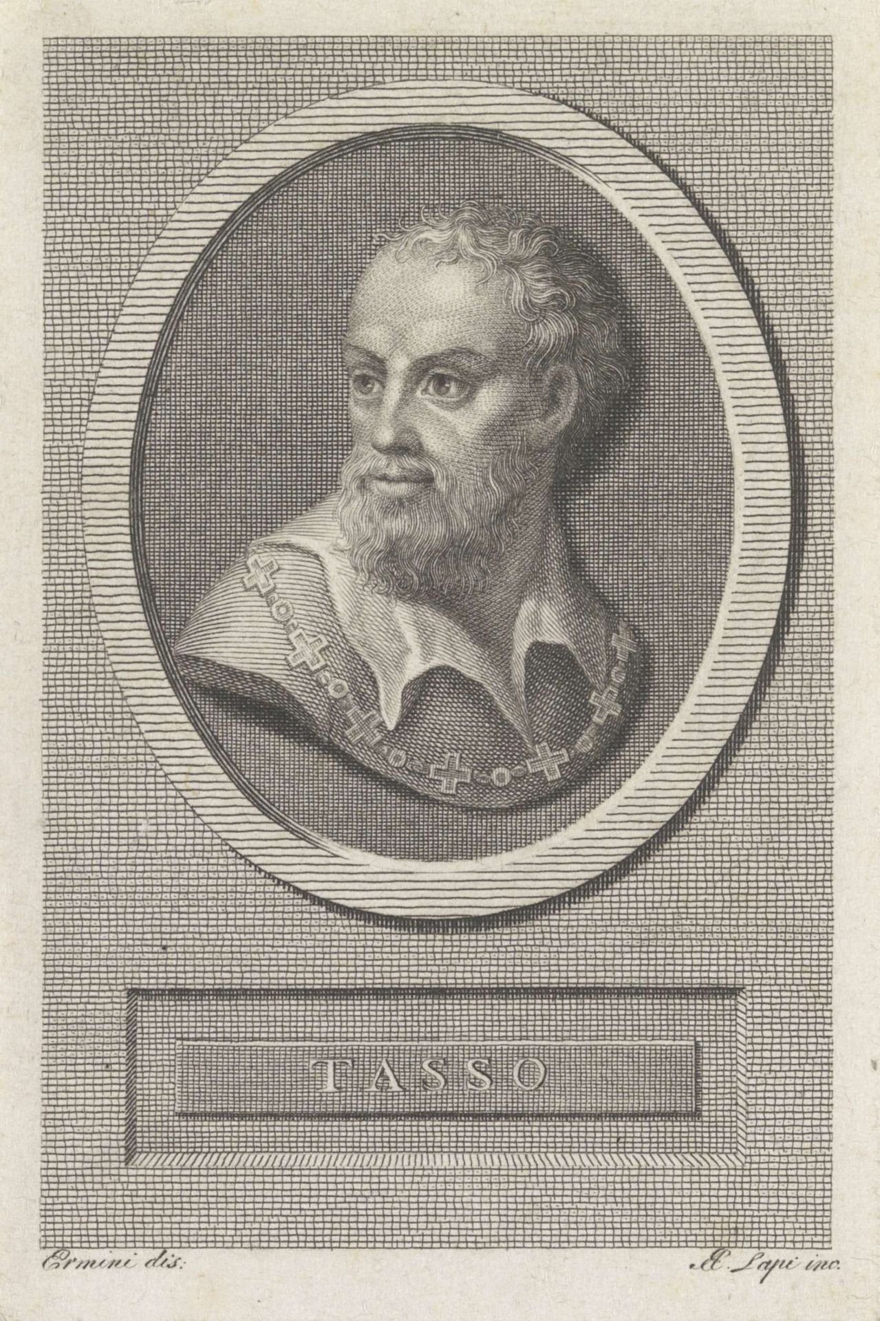 Portret van dichter Torquato Tasso by Angelo Emilio Lapi