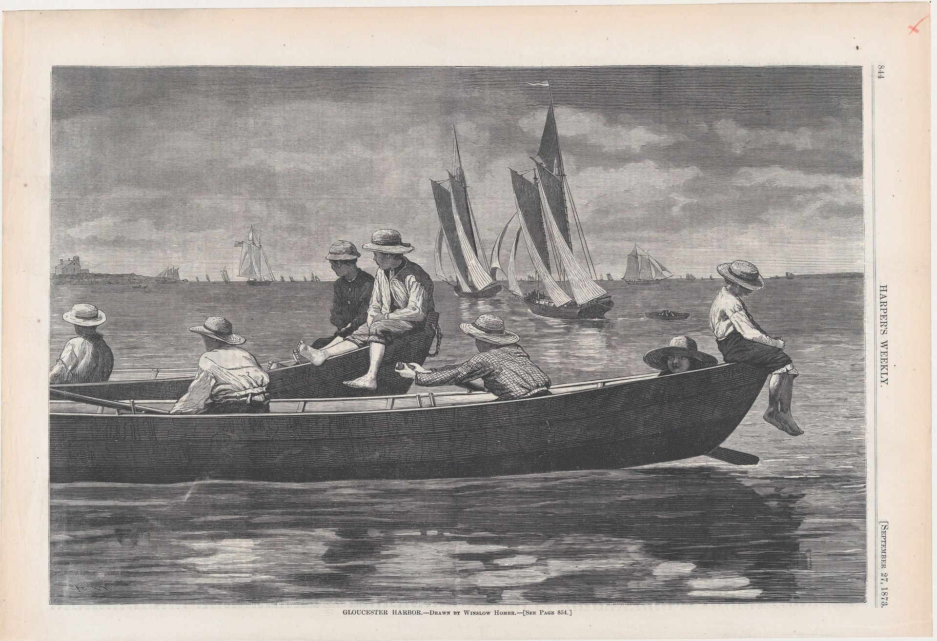 Gloucester Harbor (from "Harper's Weekly," Vol. XVII) by Winslow Homer
