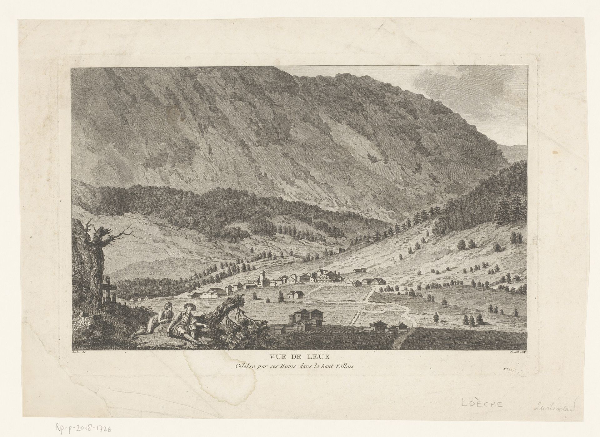 Gezicht op Leukerbad by Etienne Fessard