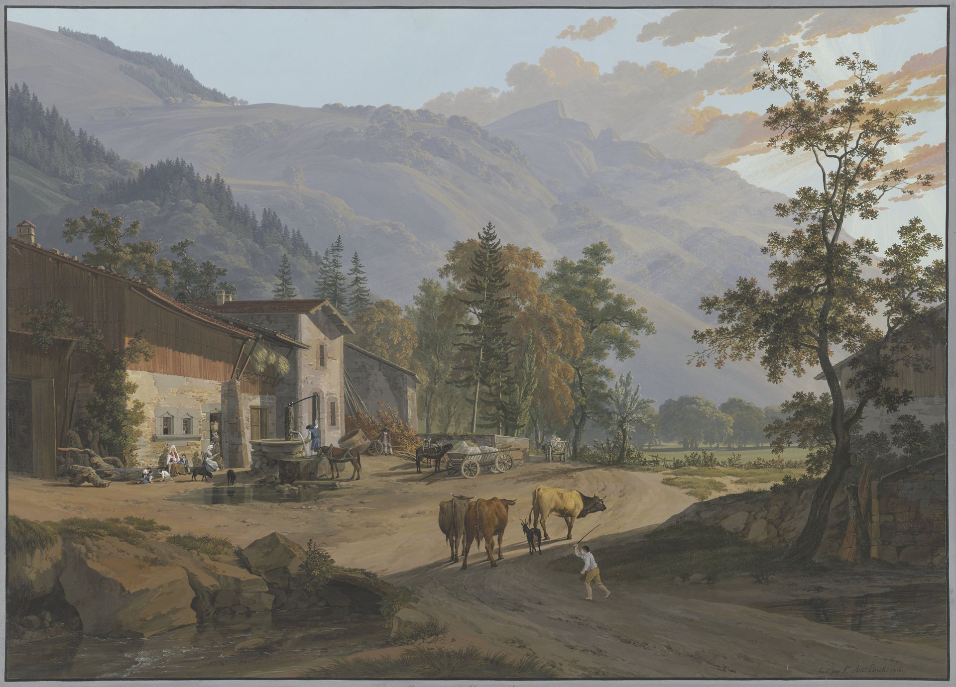 Vue du Brezon, pris près de Bonneville (Original Title) by Jean-Antoine Linck