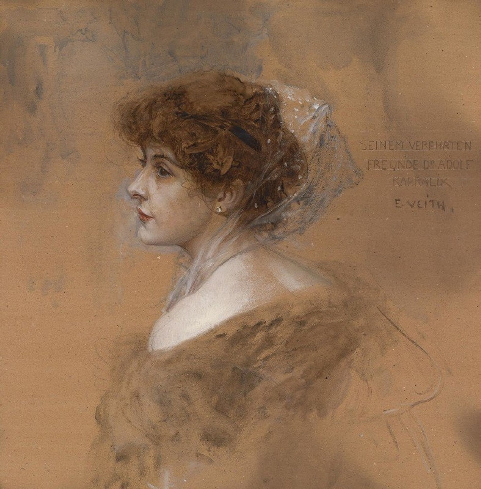 Dreiviertelporträt einer jungen Frau by Eduard Veith