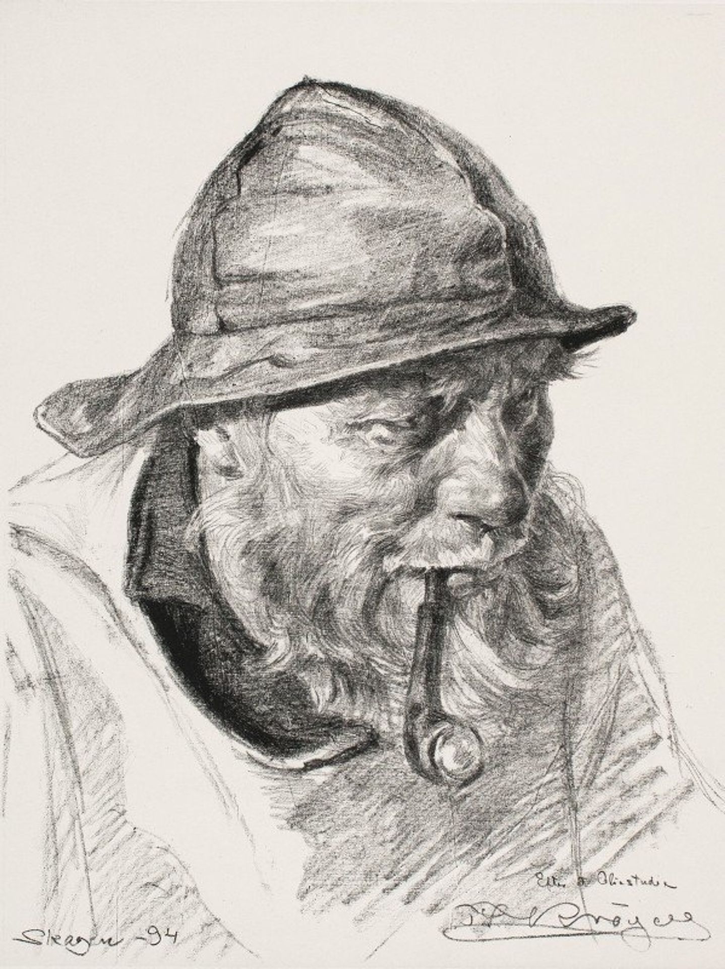 Hoved af en skagensfisker by Peder Severin Krøyer