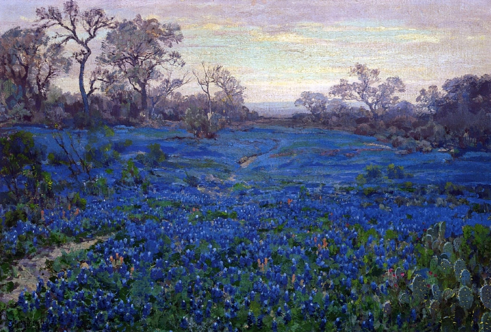 Bluebonnets at Twilight, near San Antonio by Robert Julian Onderdonk