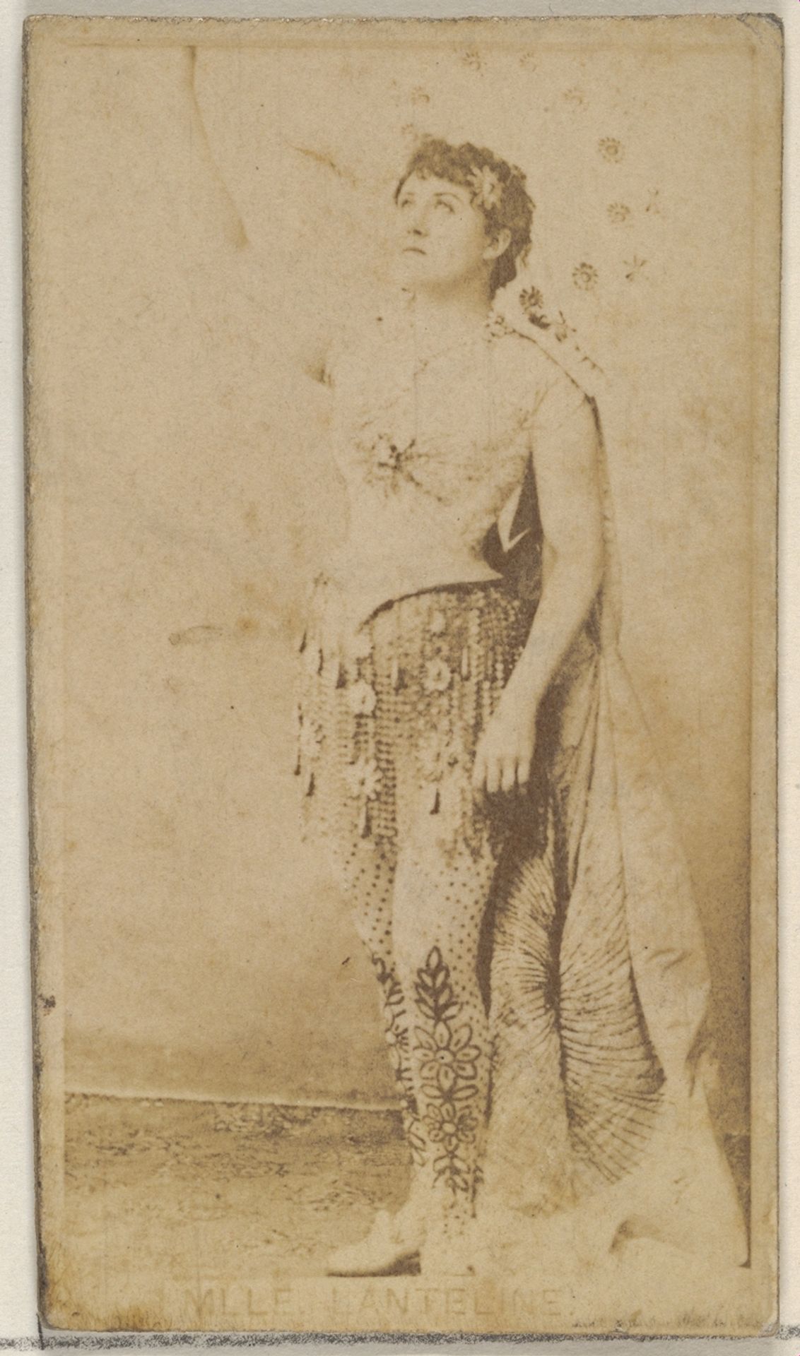 Mlle. Lanteline, from the Actors and Actresses series (N45, Type 8) for Virginia Brights Cigarettes by Allen & Ginter