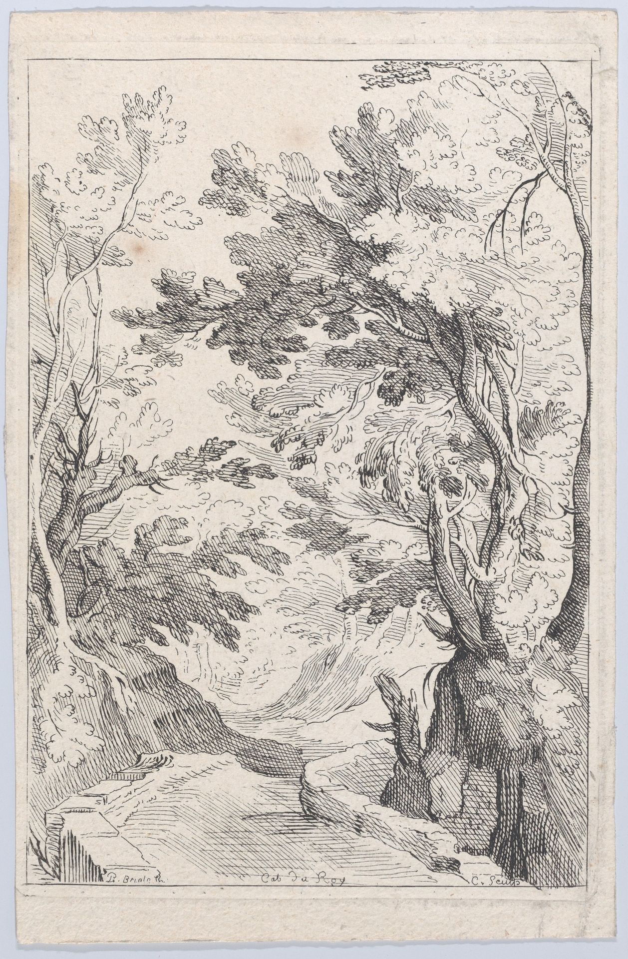 A Pathway with a Parapet in a Forest by Anne Claude Philippe Caylus