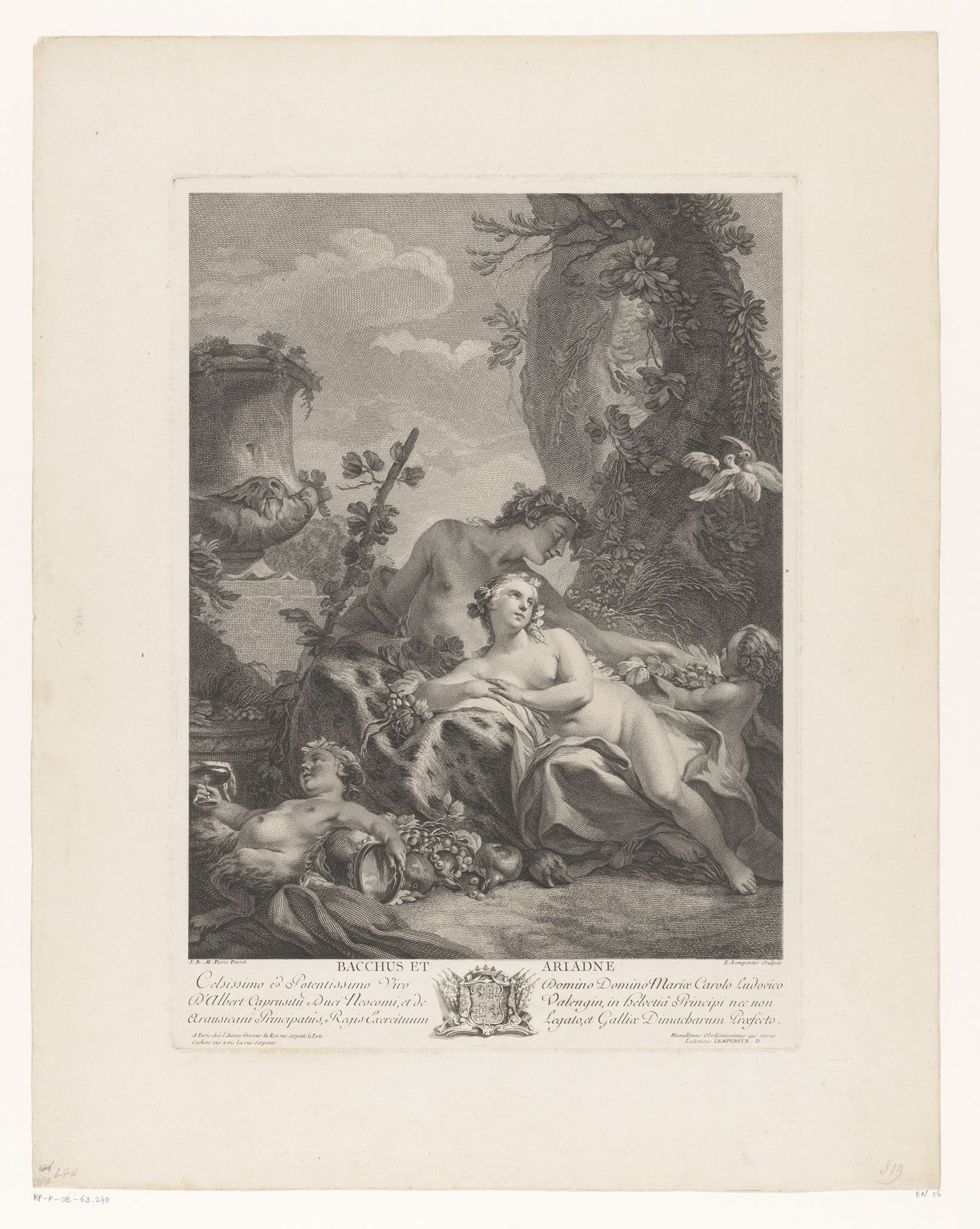 Bacchus en Ariadne by Louis Simon Lempereur