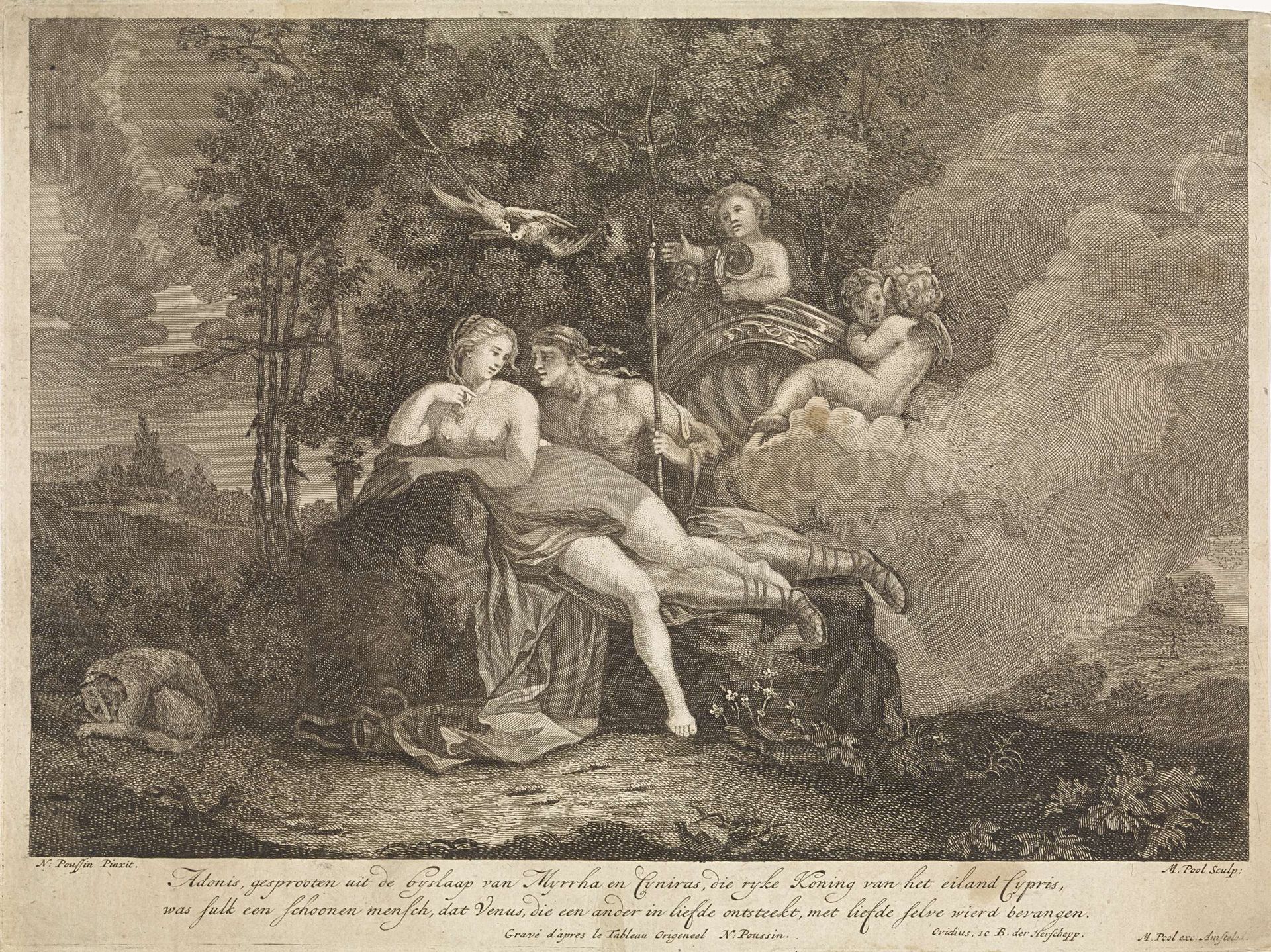 Landschap met Venus en Adonis by Matthijs Pool