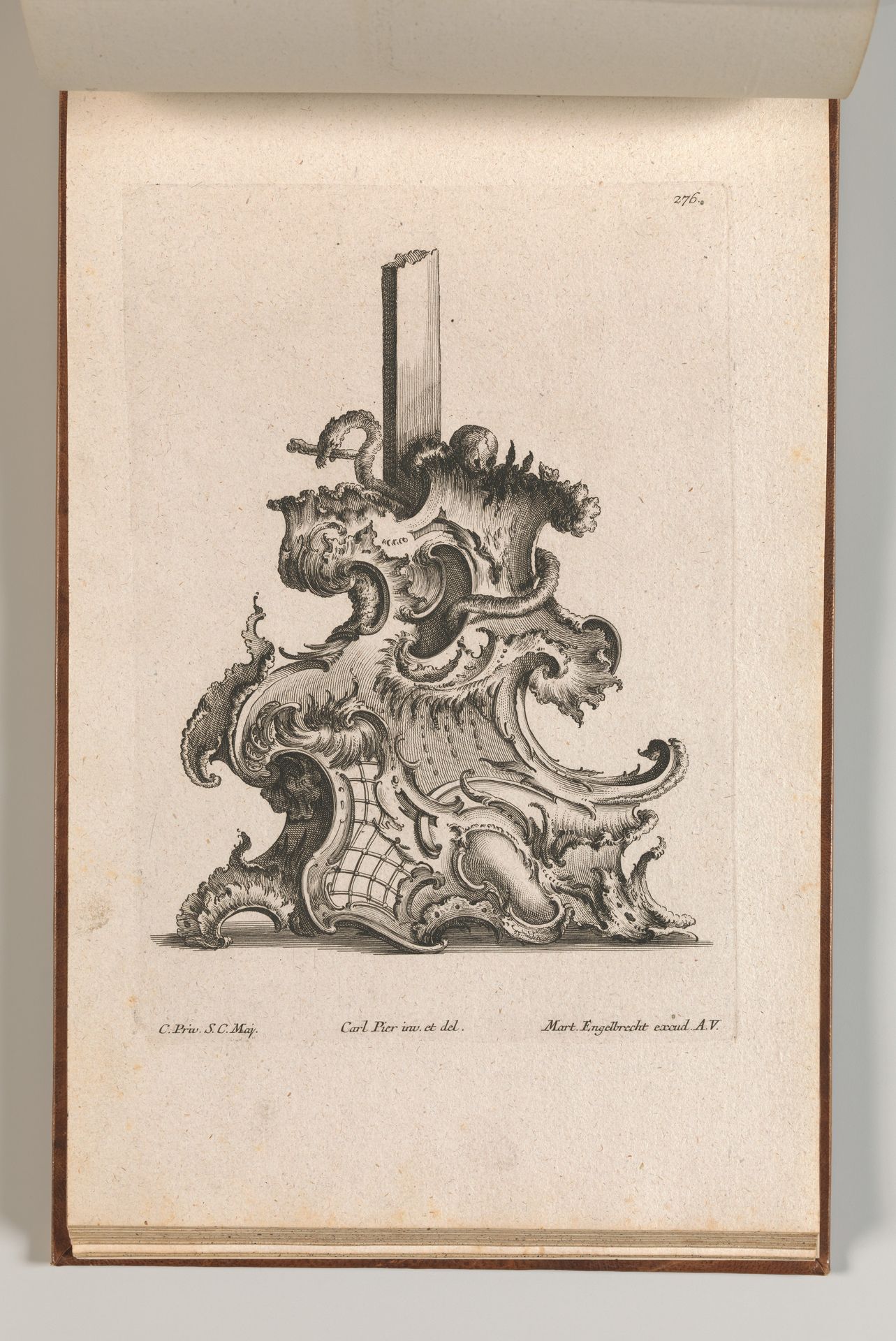 Design for the Base of a Crucifix, Plate 3 from: 'Neü inventierte Crucifix= Stöcke' by Jacob Gottlieb Thelot