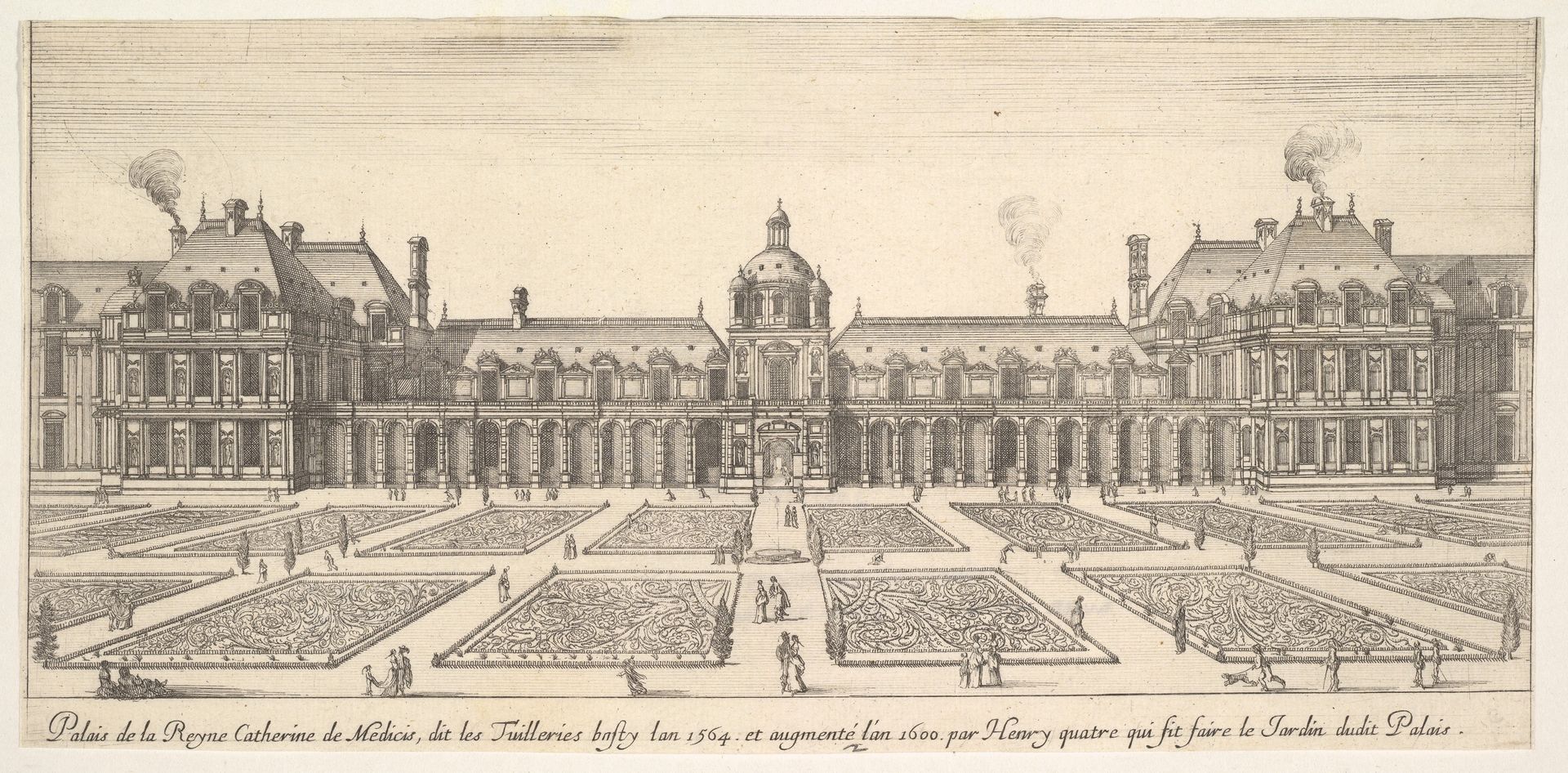 The palace of Catherine de Medici, called the Tuilleries, from 'Various views of remarkable places in Italy and France' (Diverses vues d'endroits remarquables d'Italie et de France) by Stefano della Bella