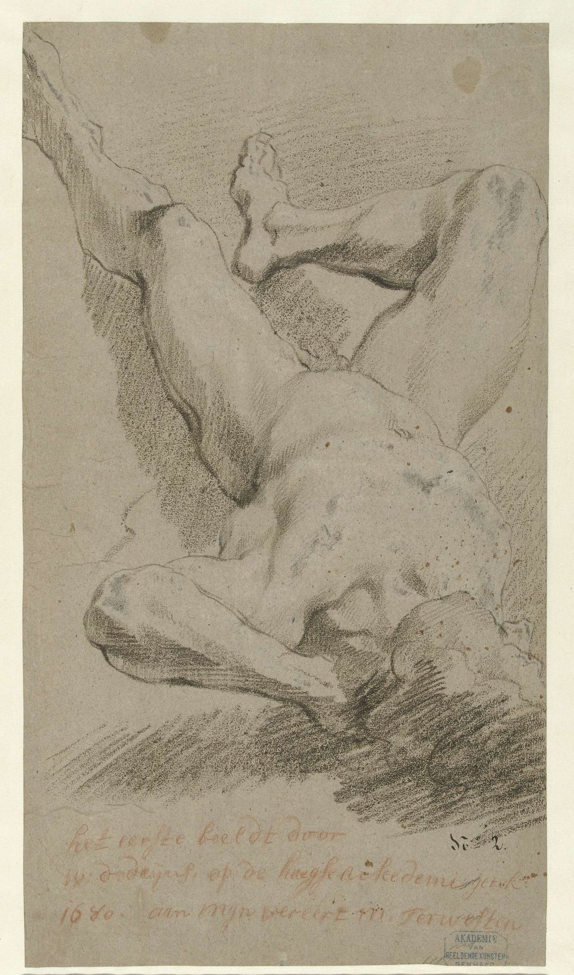 Liggend mannelijk naakt by Willem Doudijns