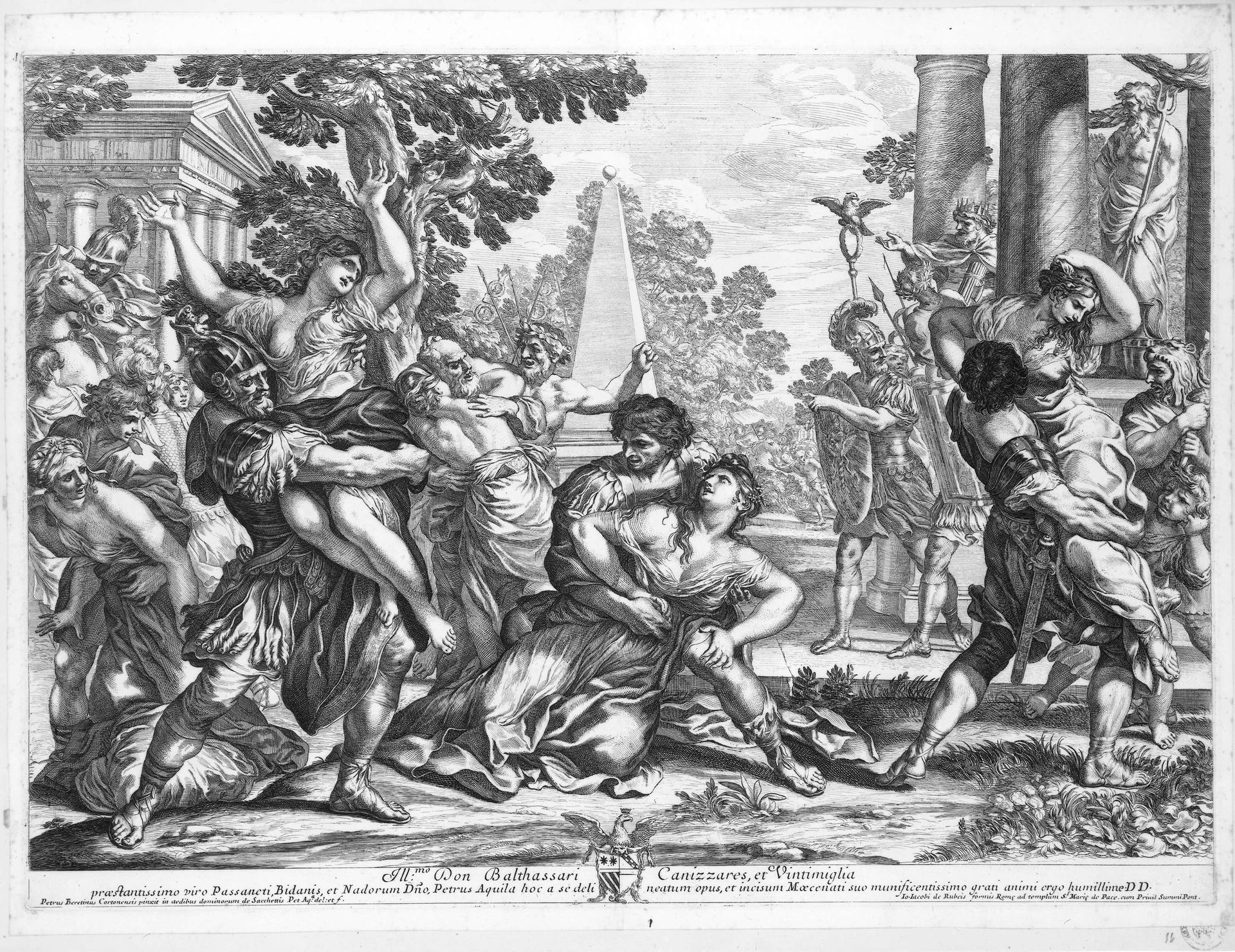 Sabijnse maagdenroof by Pietro Aquila
