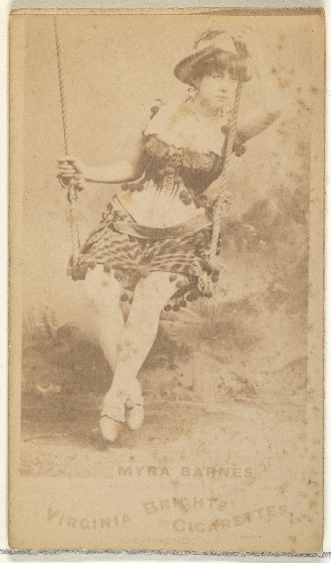 Myra Barnes, from the Actors and Actresses series (N45, Type 1) for Virginia Brights Cigarettes by Allen & Ginter