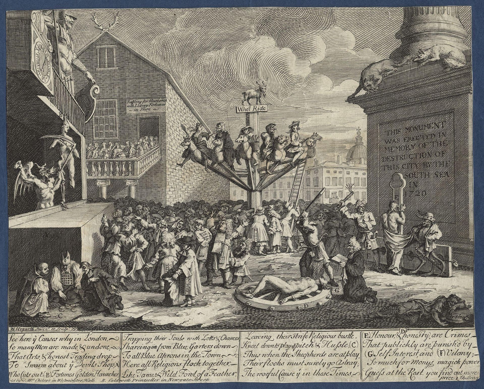 Emblematical print of the South Sea Scheme by William Hogarth