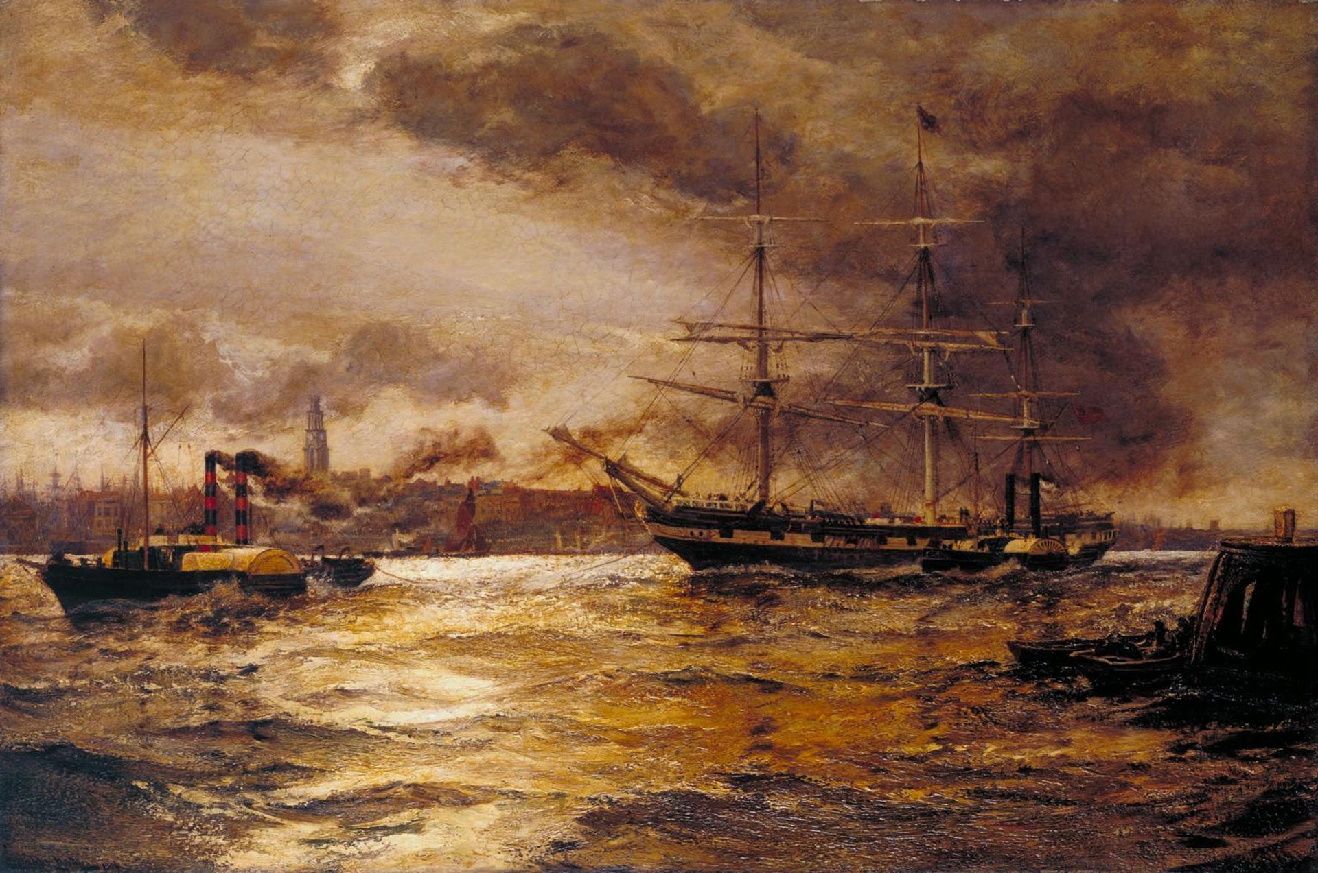 London River by  Charles Napier Hemy