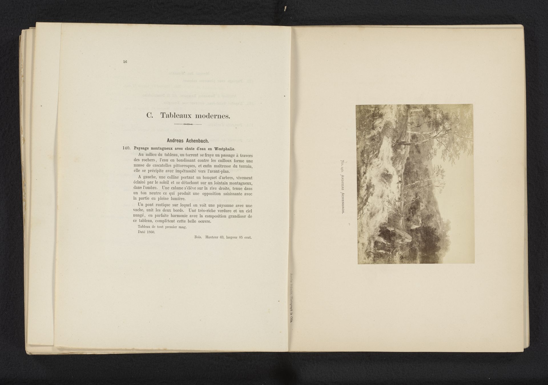 Fotoreproductie van een schilderij van een bergachtig landschap met water in Westfalen by Anselm Schmitz