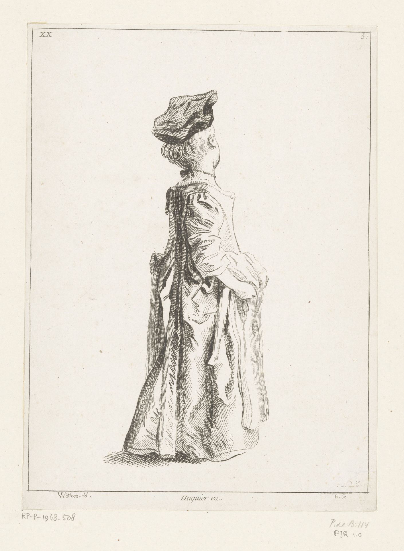 Staand meisje op de rug gezien by Francois Boucher