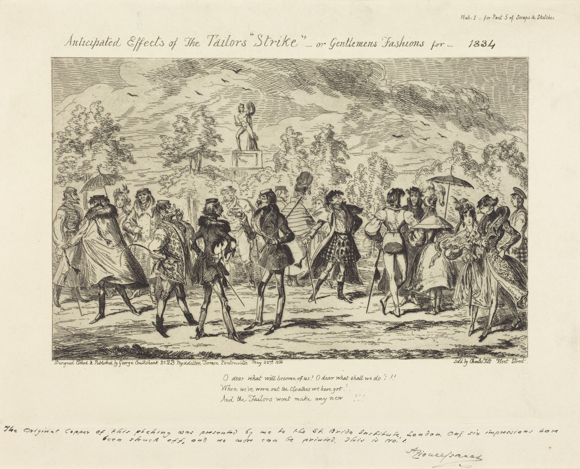 Anticipated Effects of the Tailors' "Strike" by George Cruikshank