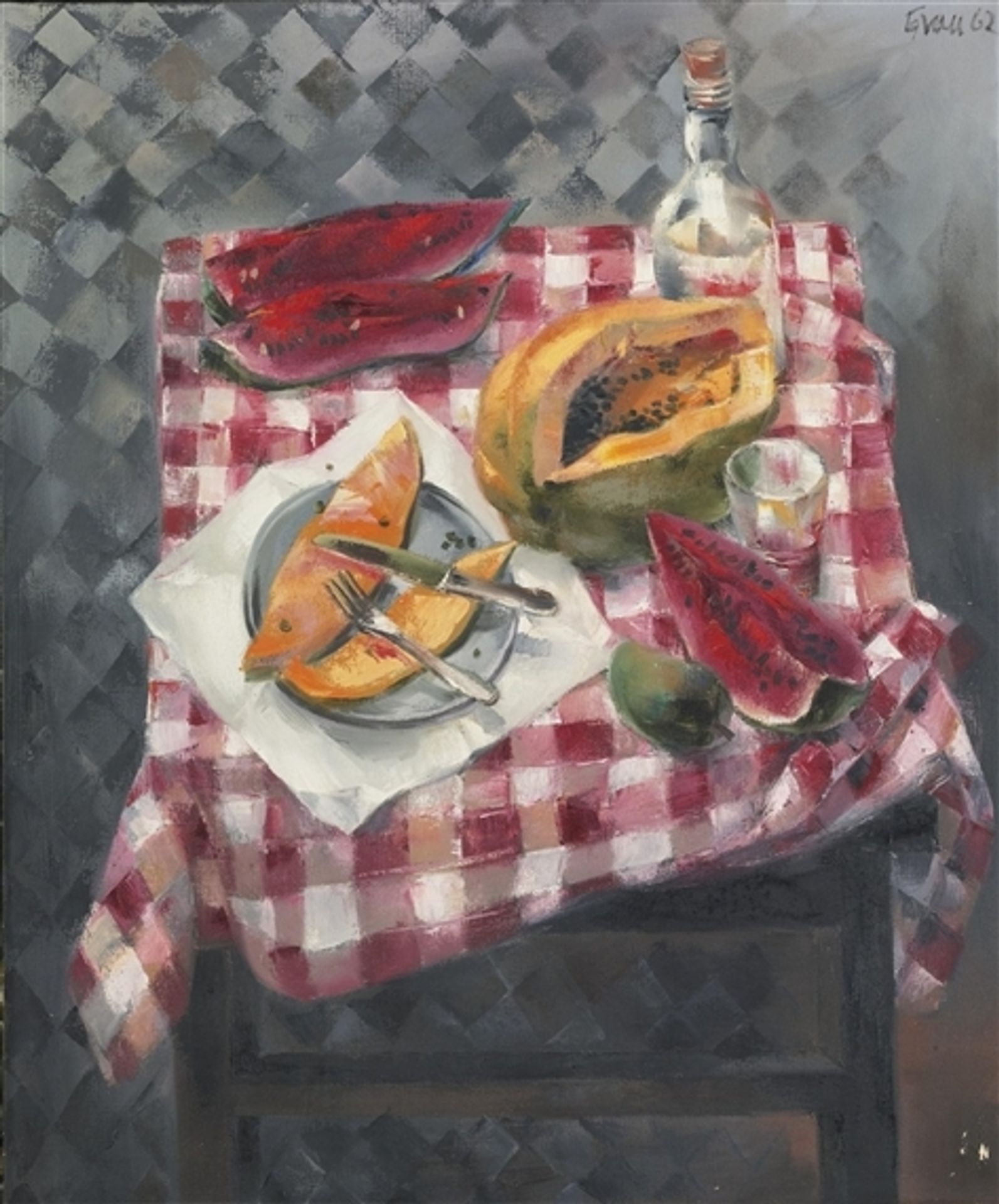 Mesa con Frutas by Enrique Grau