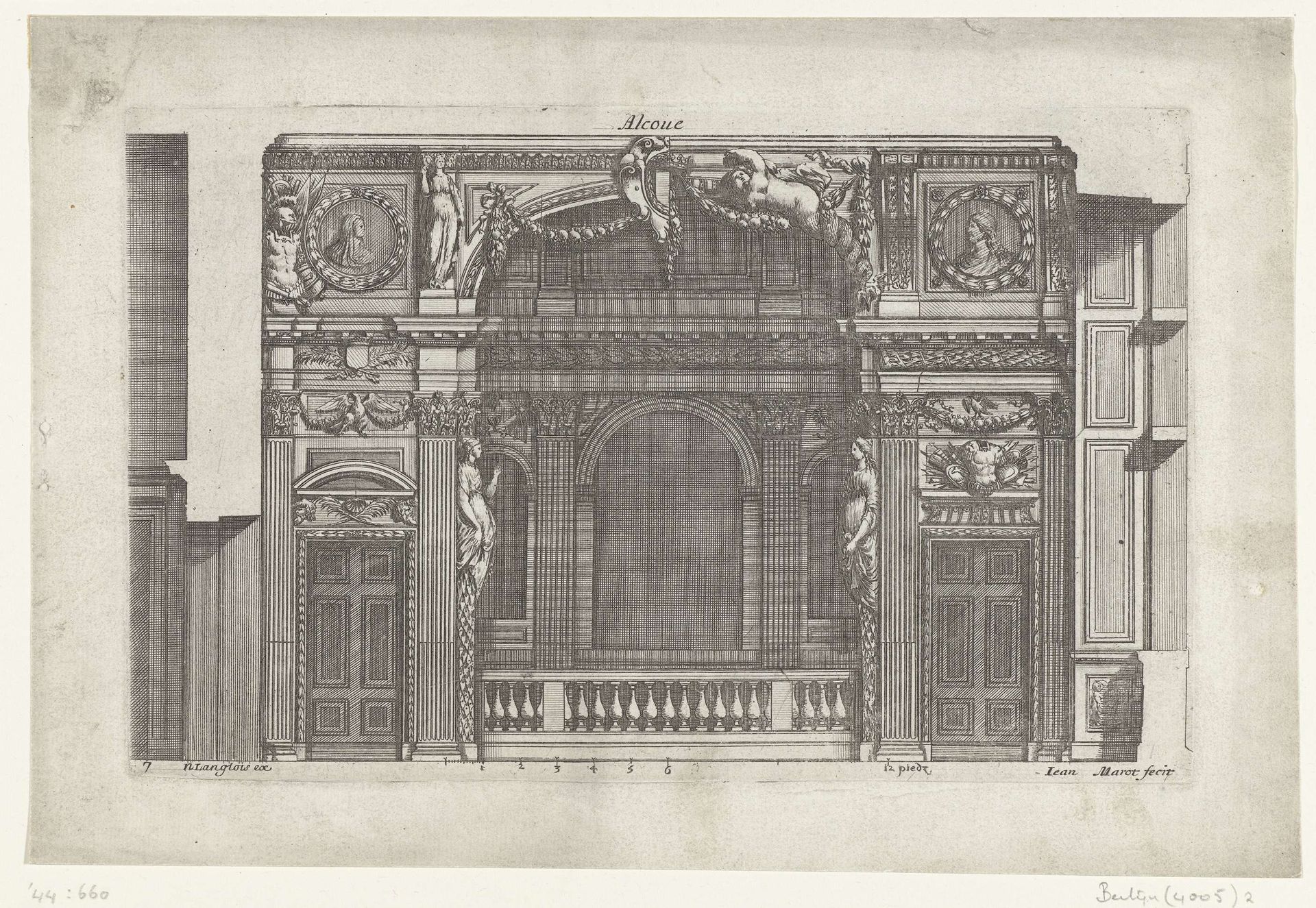 Muurindeling met Korintische pilasters by Jean (I) Marot