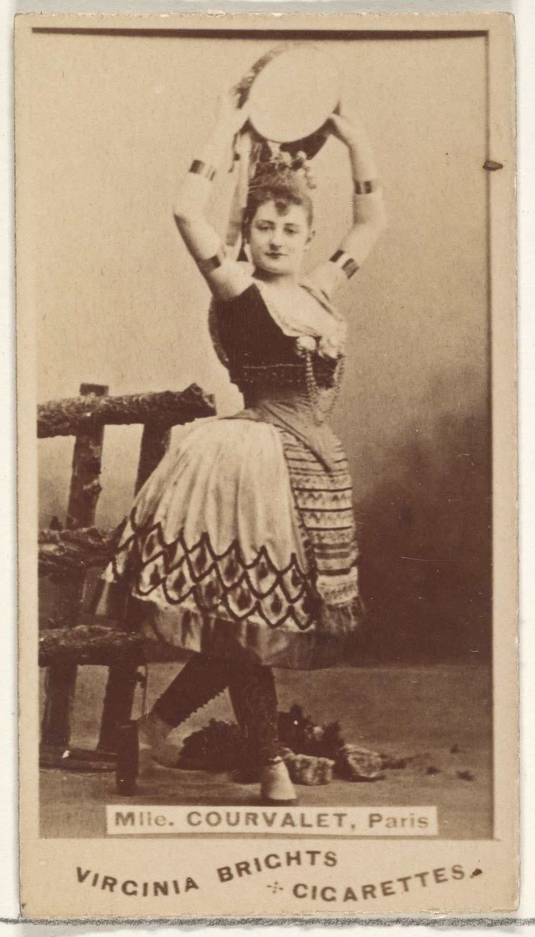 Mlle. Courvalet, Paris, from the Actors and Actresses series (N45, Type 1) for Virginia Brights Cigarettes by Allen & Ginter