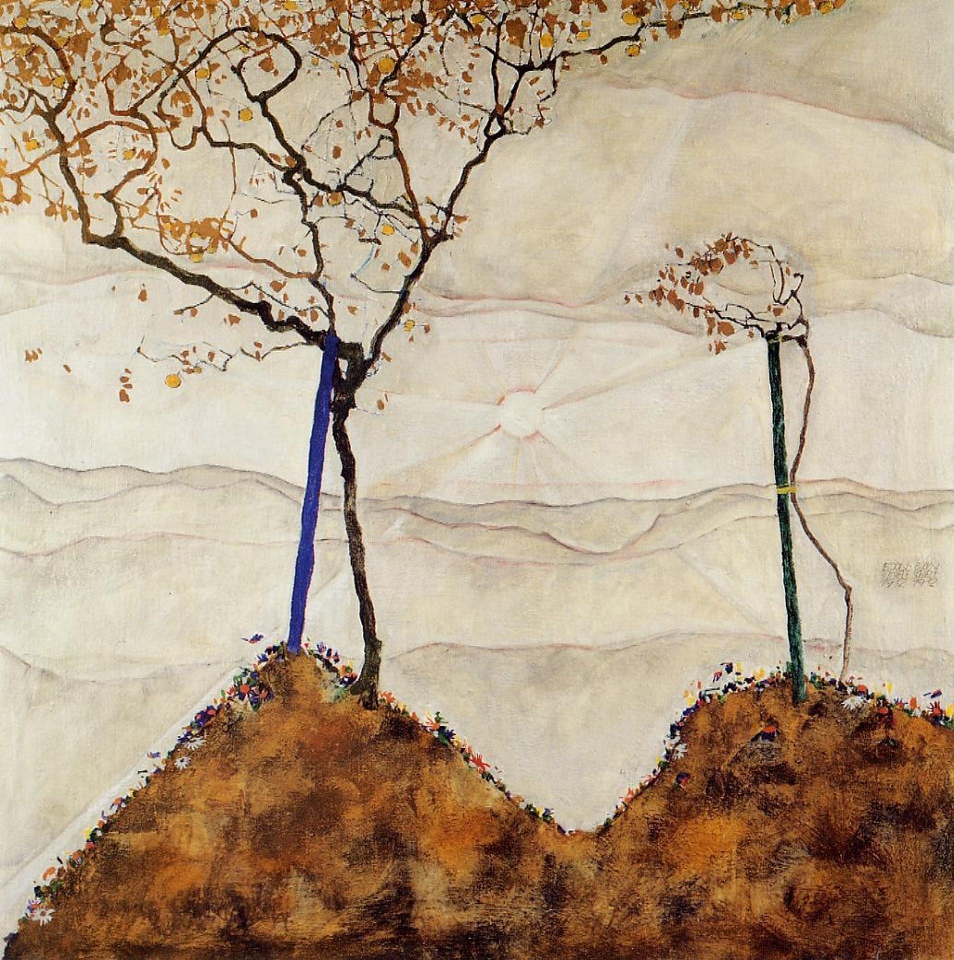 Autumn Sun I (Rising Sun) by Egon Schiele