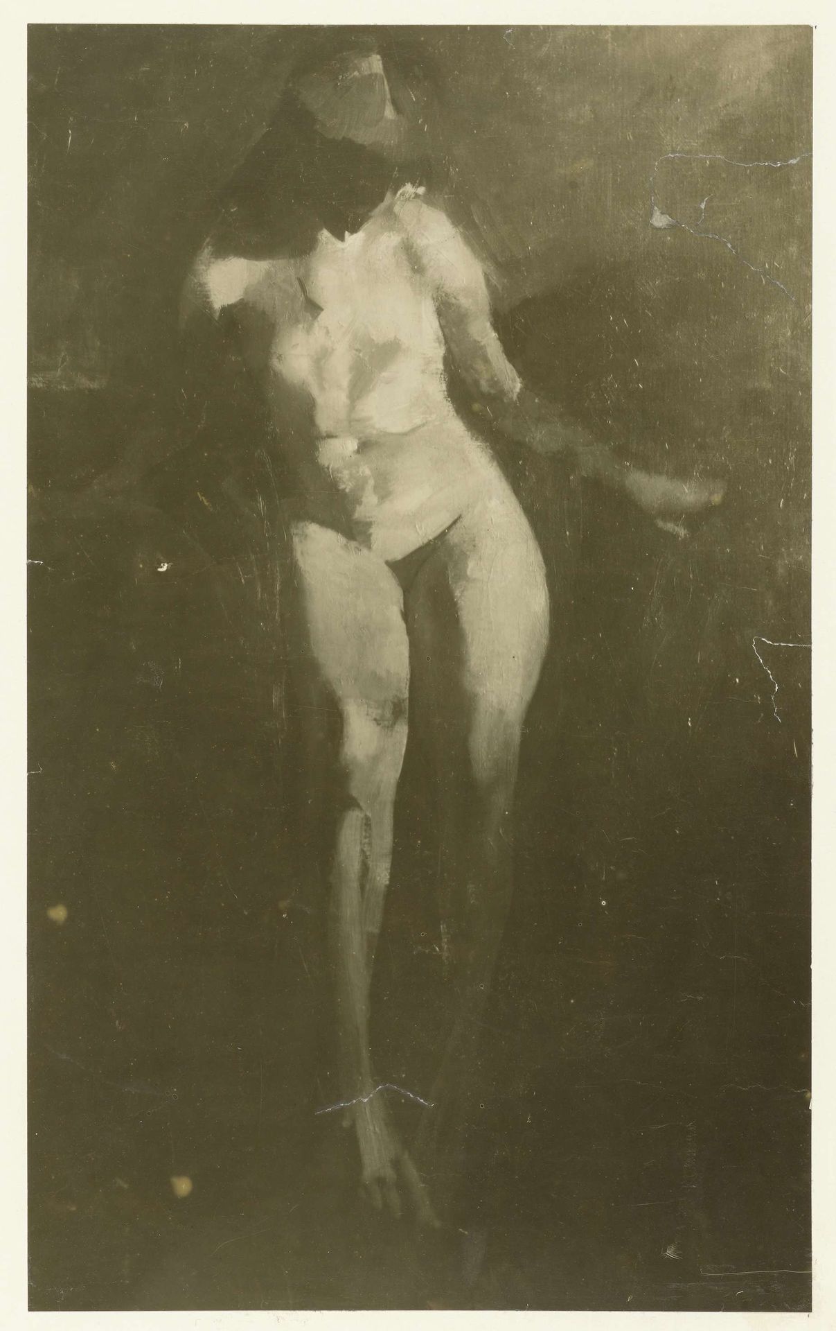 Fotoreproductie van een schilderij van een staand vrouwelijk naakt door George Hendrik Breitner by George Hendrik Breitner