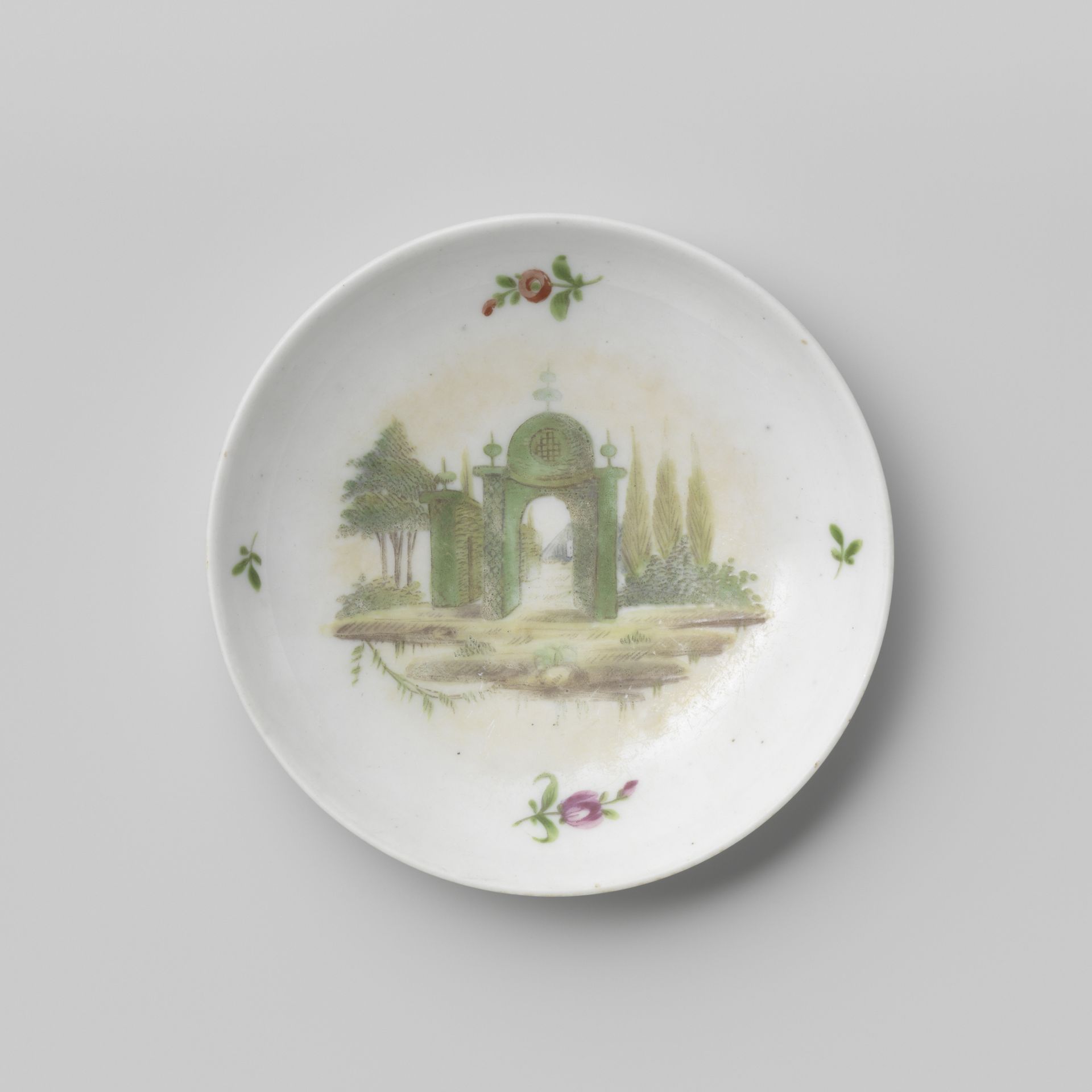 Saucer with a landscape by Cozzi